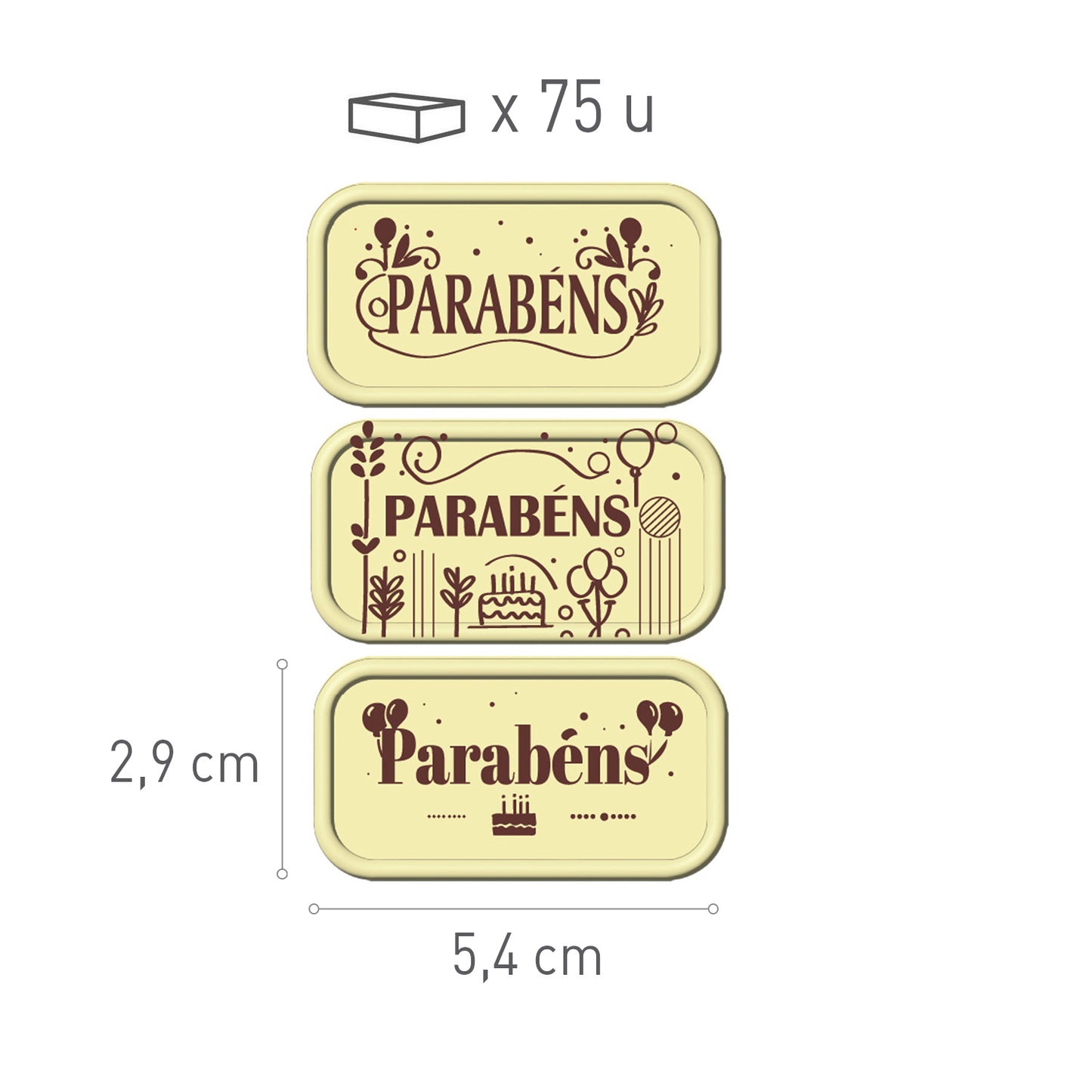 ASSORTI CHOCO BLANC PARABENS SIGNE 75 UNITÉS