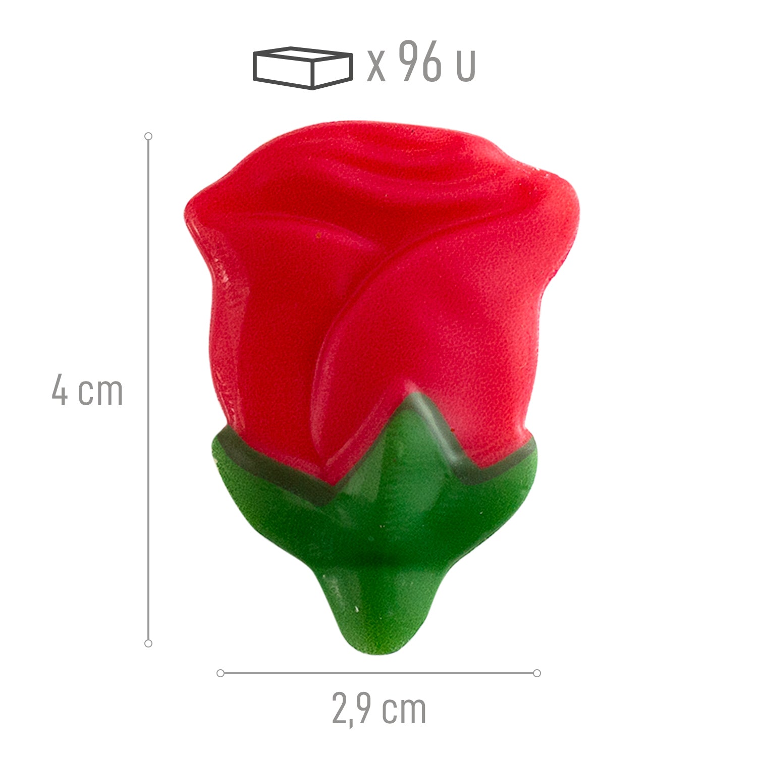 ROSA DE CHOCOLATE 3D - 96 UNIDADES