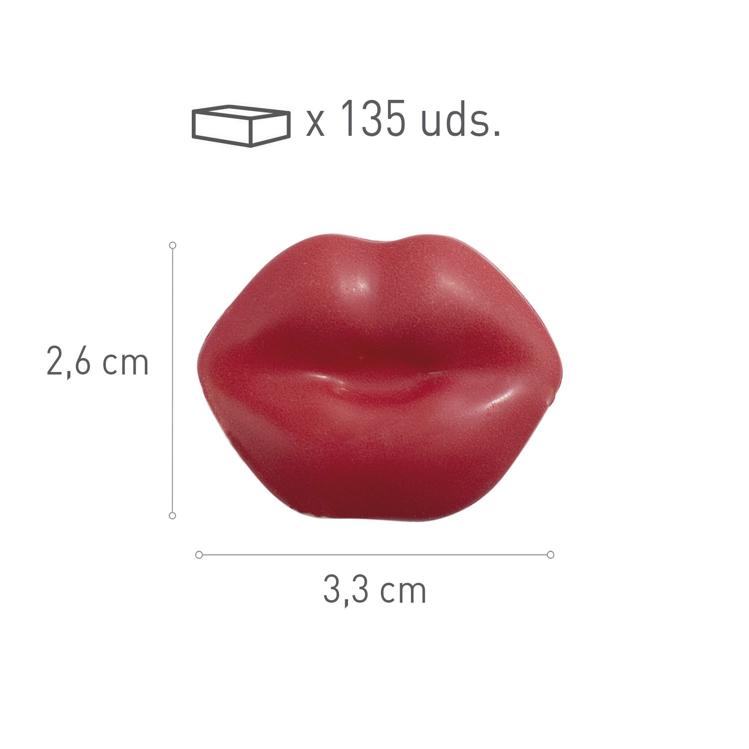 BEIJO ROSA - 33X26MM - 135 UDS