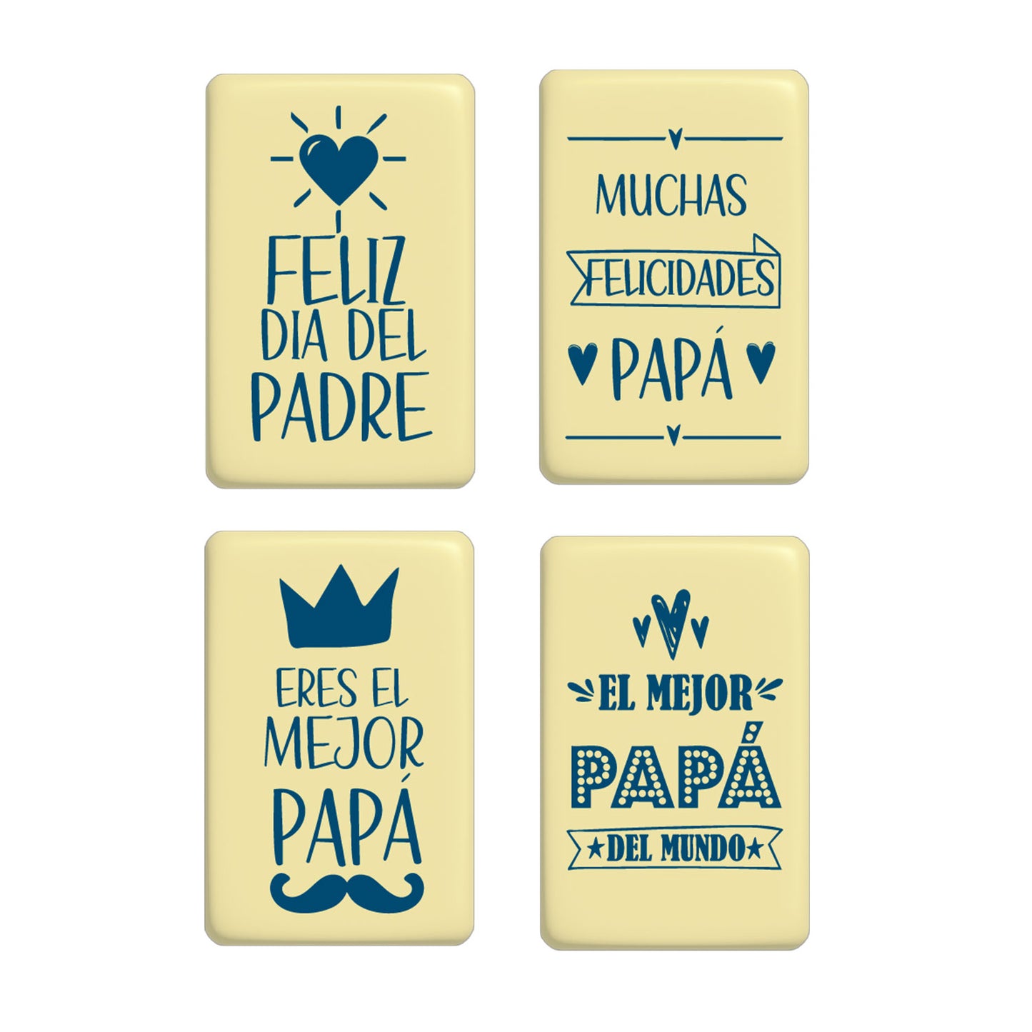 SURTIDO LETRERO CHOCO BLANCO FELIZ DIA PAPA 40X26MM - 126 UD