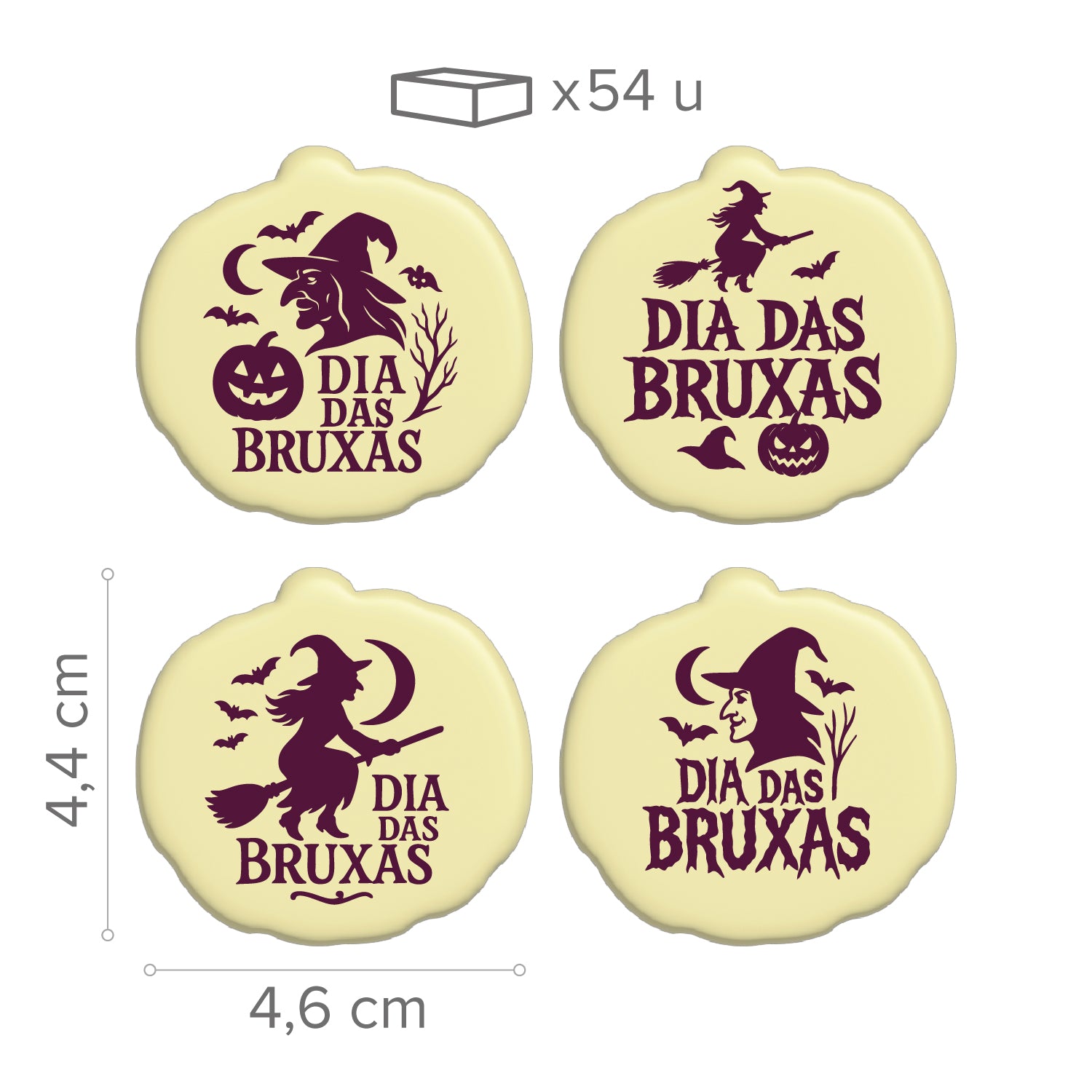 SURTIDO CHOCOLATE BLANCO BRUXAS 46 x 44MM - 54 UDS