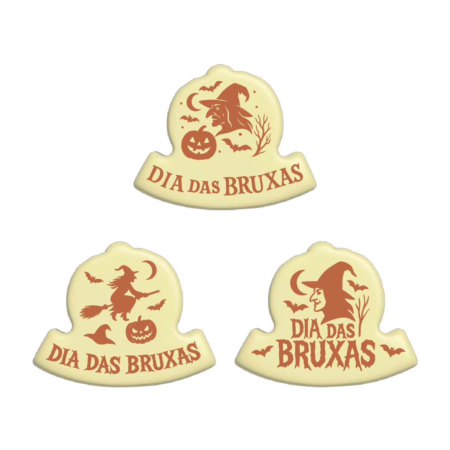 SURTIDO CHOCO BLANCO BRUXAS 3 DISEÑOS 48,5X38,5MM - 63 UDS