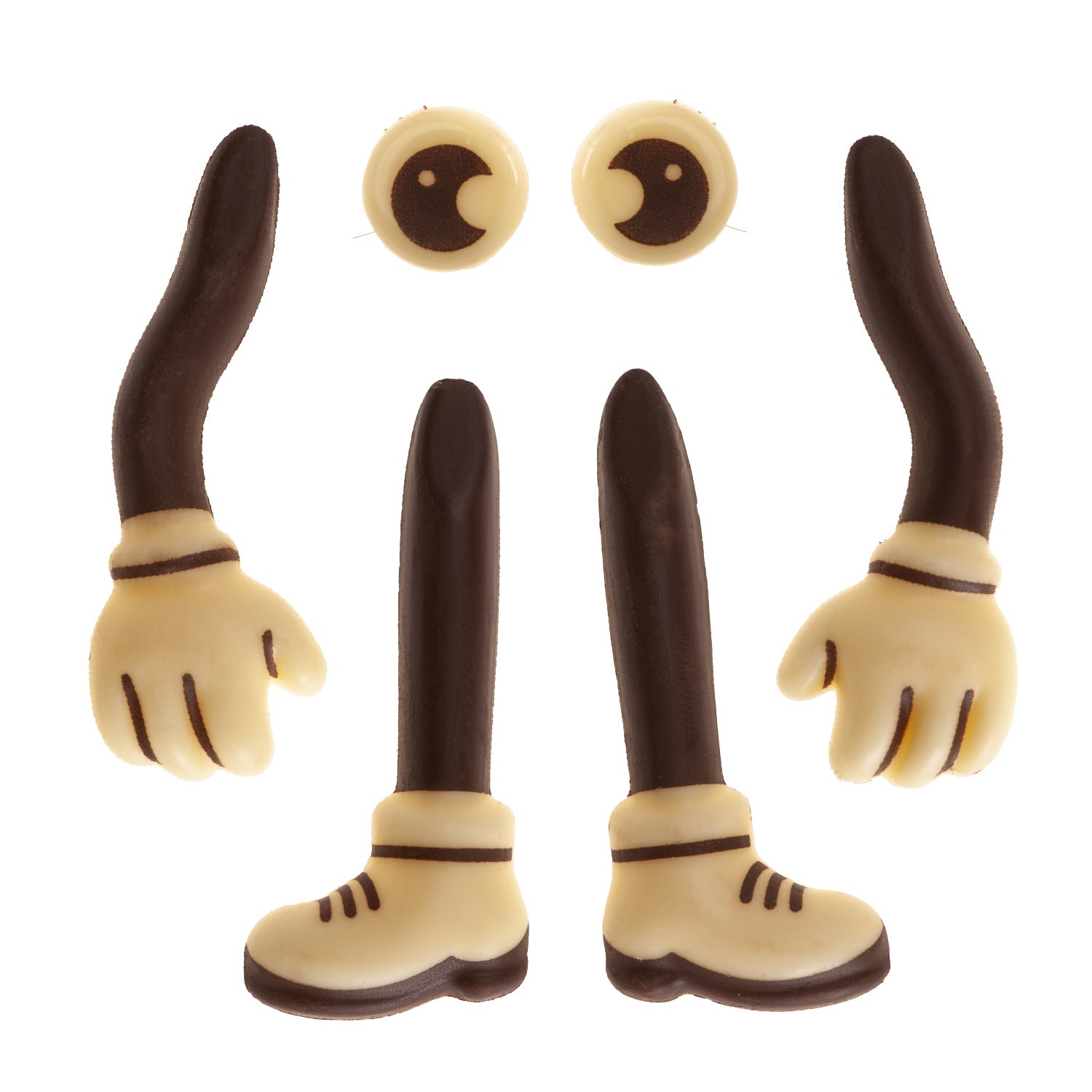  (110 KIT DE DÉCORATION DE SAVEURS EN CHOCO- MEMBRES ET YEUX