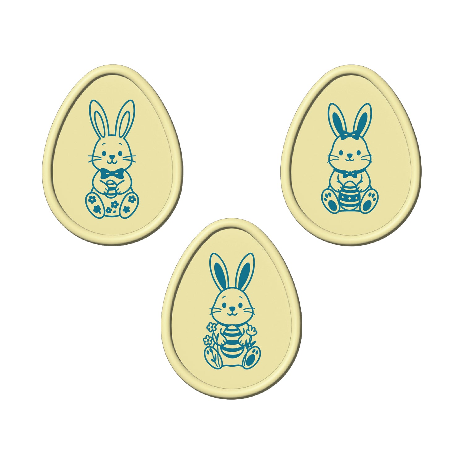 LETRERO CHOCOLATE BLANCO PASCUA CONEJO 54 UDS - 40X52 MM