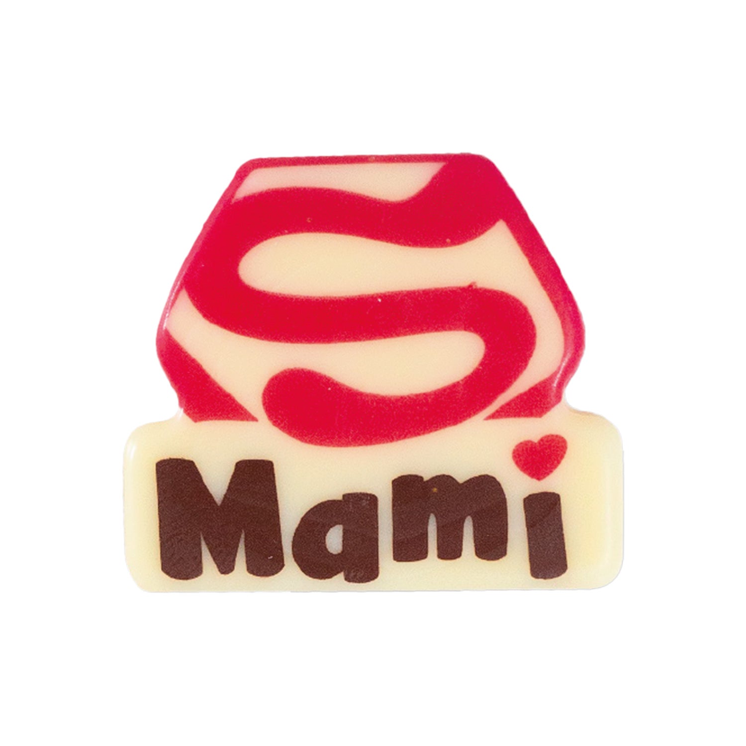 SIGN WHITE CHOCO SUPER MAMI -37.5 x 32.6 MM - 84 PCS