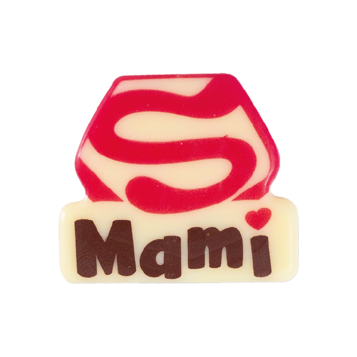 SIGN WHITE CHOCO SUPER MAMI -37.5 x 32.6 MM - 84 PCS