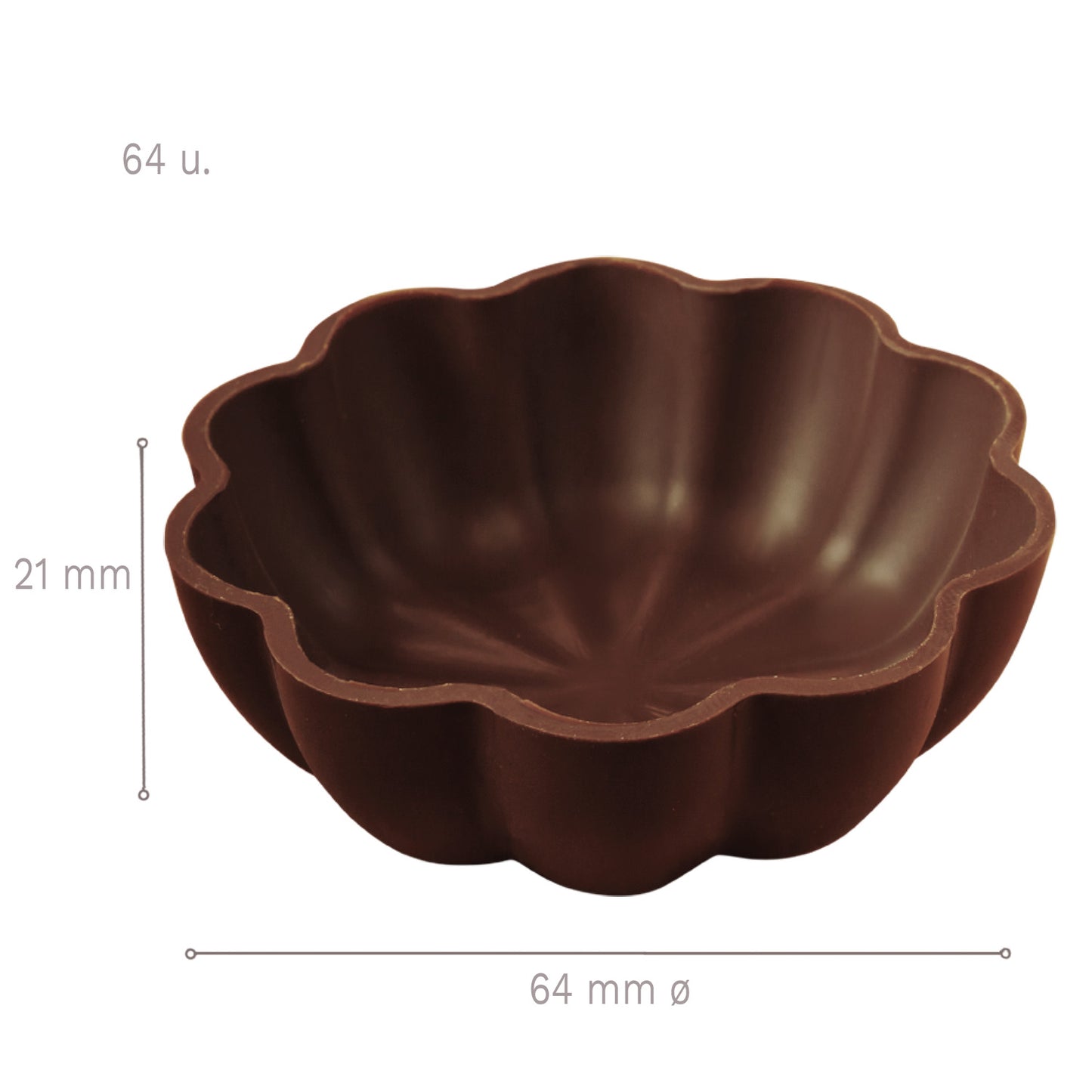 MARGARITA AU CHOCOLAT NOIR 3D Ø 64 x 21 MM - 64 UNITÉS
