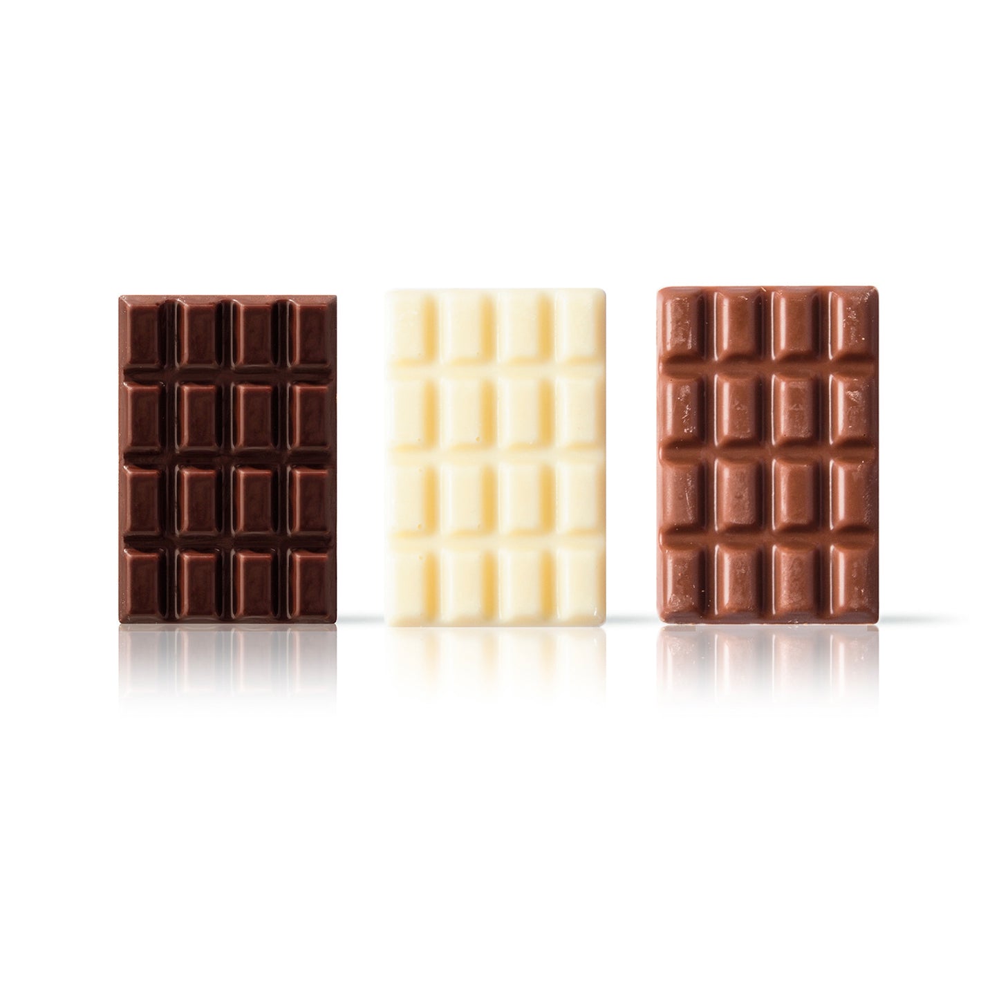   BARRES CHOCOLAT TROIS CHOCOLATS 30X45 MM - 230 UNITÉS