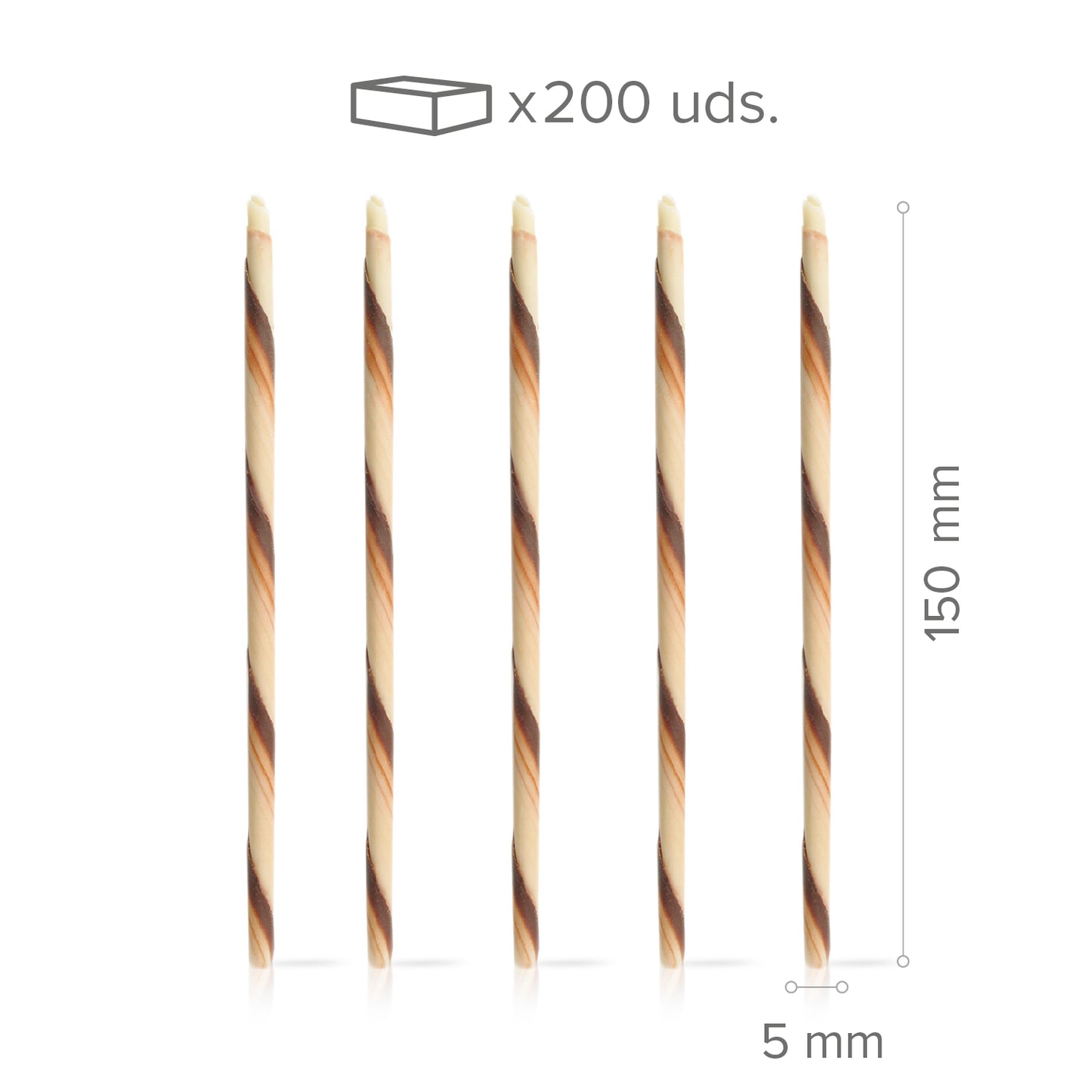 CIGARE CHOCOLAT STYLE RÉTRO 150X5MM - 200 UNITÉS