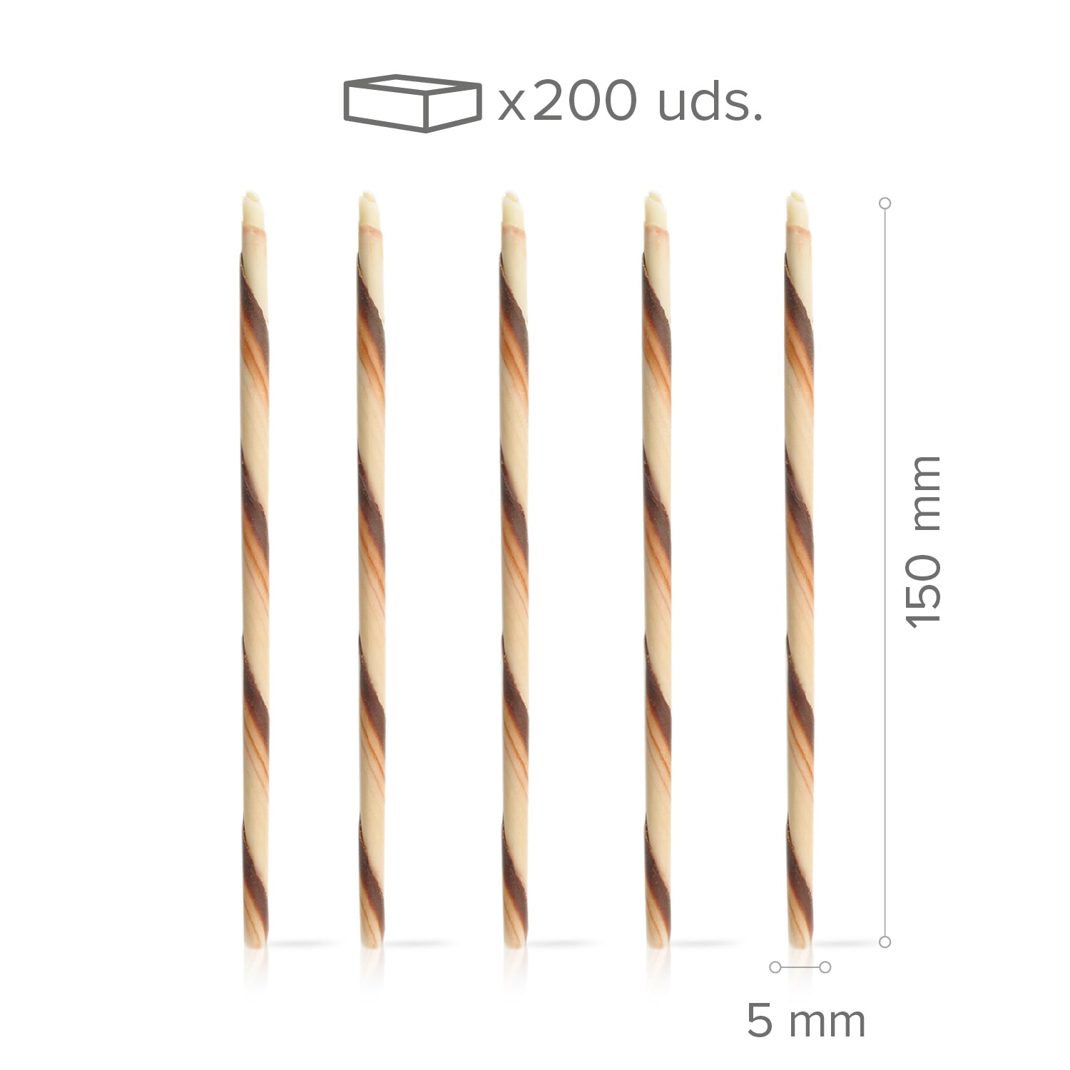 CIGARRILLO CHOCOLATE ESTILO RETRO 150X5MM - 200 UDS