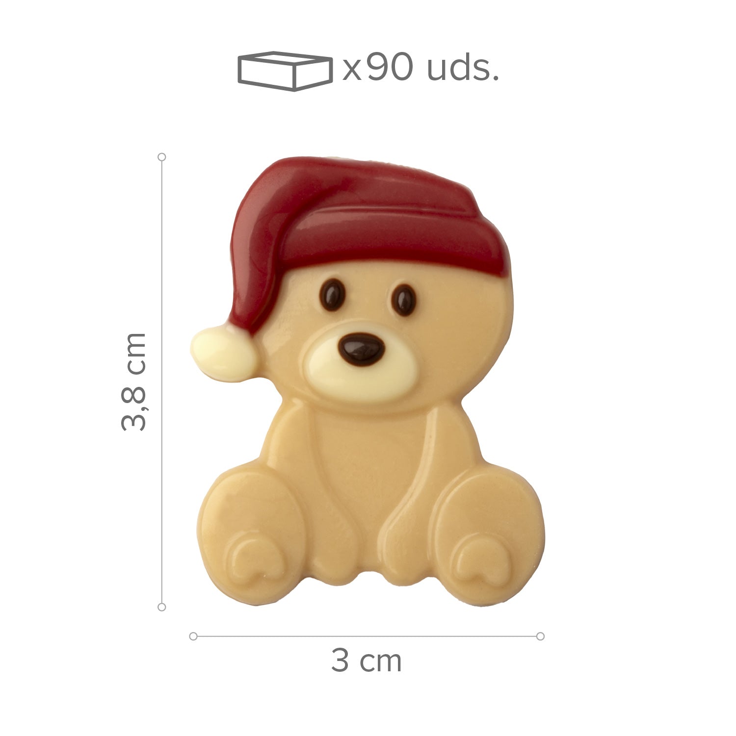 DÉCORATION EN CHOCOLAT NOIR ET BLANC OURS DE NOËL 90 PCS