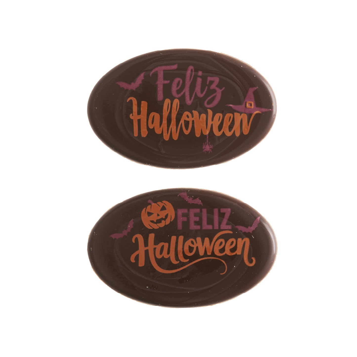 DARK CHOCOLATE SIGN ASSORTED HAPPY HALLOWEEN 2 MODELS 84 UNITS