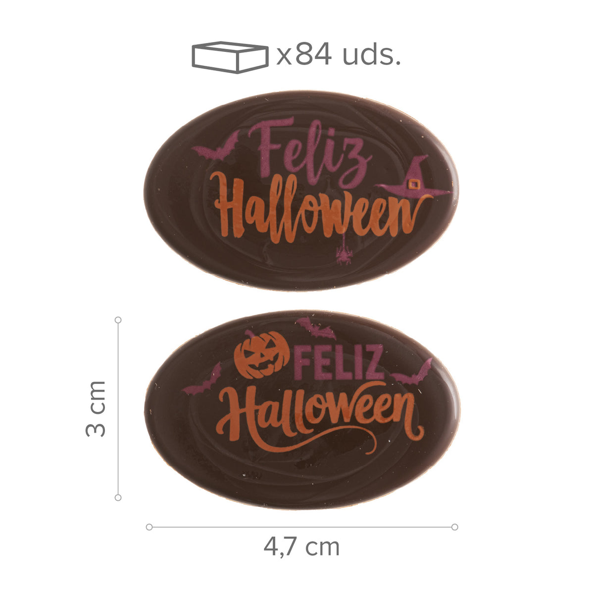 CARTELLO CIOCCOLATO FONDENTE ASSORTITO FELICE HALLOWEEN 2 MODELLI 84 UNITÀ