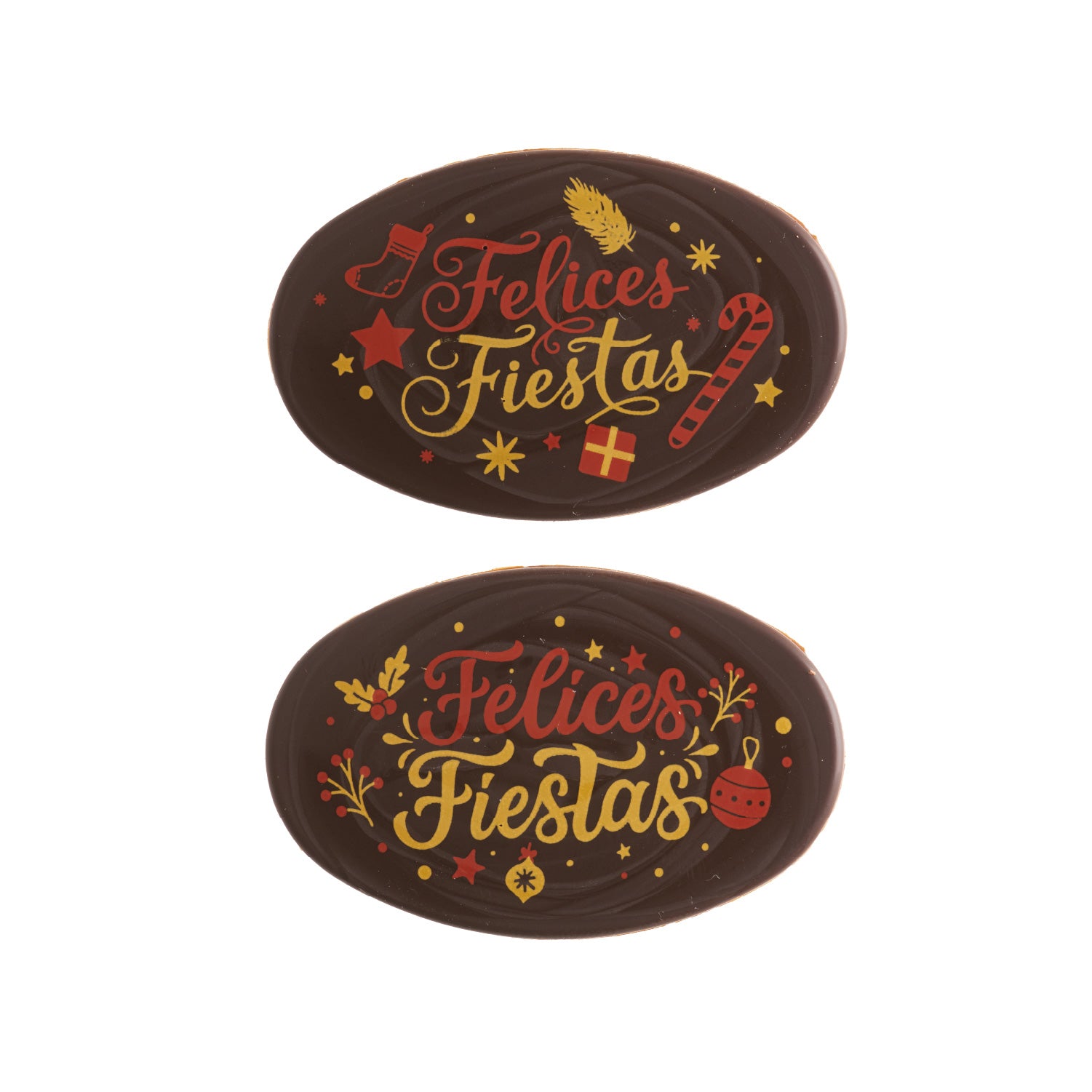 LETRERO CHOCO NEGRO SURTIDO FELICES FIESTAS  2 MODELOS 60UDS