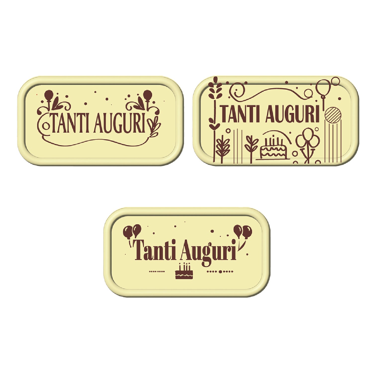  INSEGNA CIOCCOLATO BIANCO ASSORTITO TANTI AUGURI 75 UNITÀ