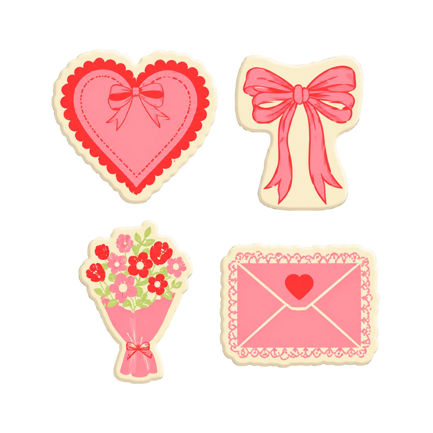 WHITE CHOCOLATE DECORATION ASSORTED SV 4MOD 32 UNITS