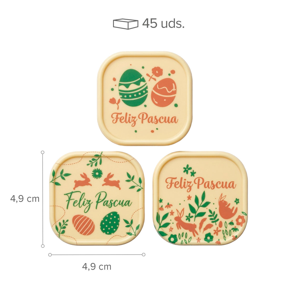 PANNEAU CHOCOLAT BLANC ASSORTI JOYEUSES PÂQUES 3 MODÈLES 45