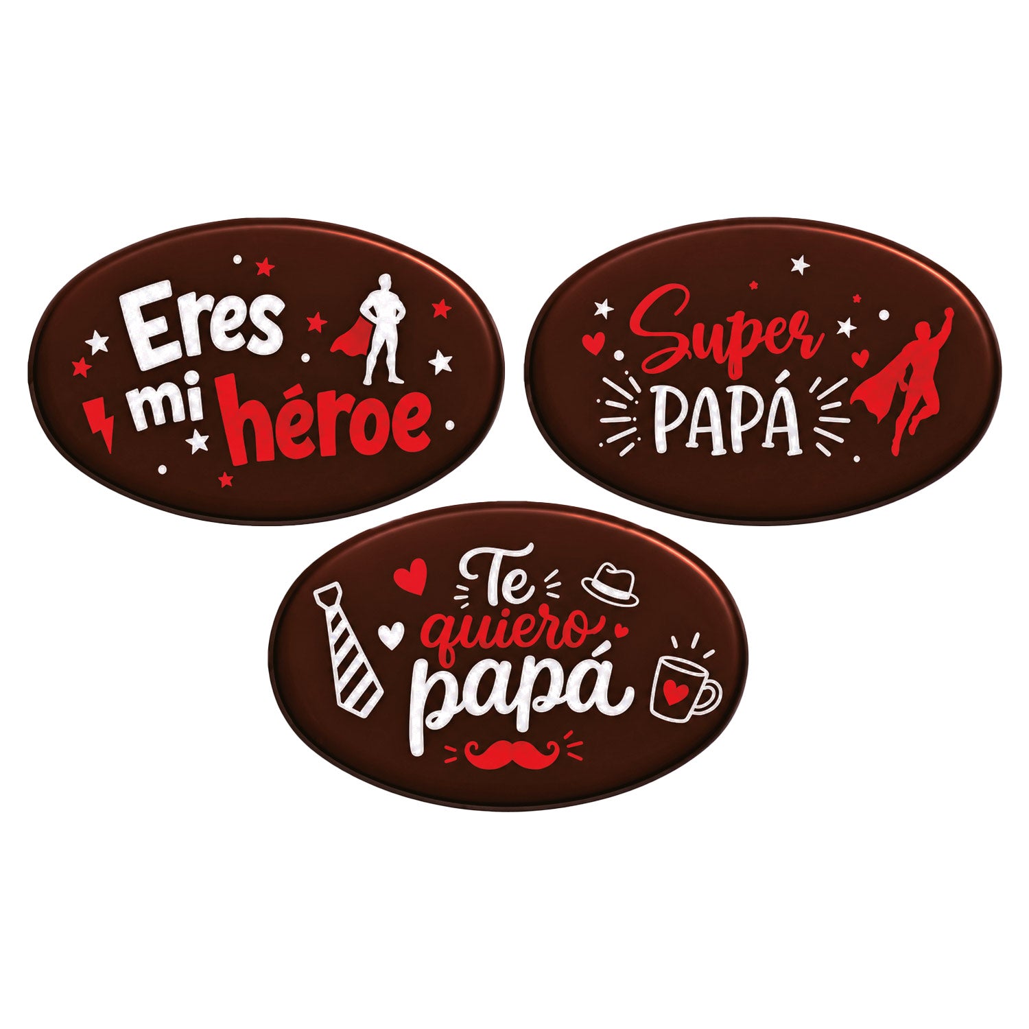 PANNEAU CHOCOLAT NOIR ASSORTI SUPER PAPA 3MOD 60 UNITÉS