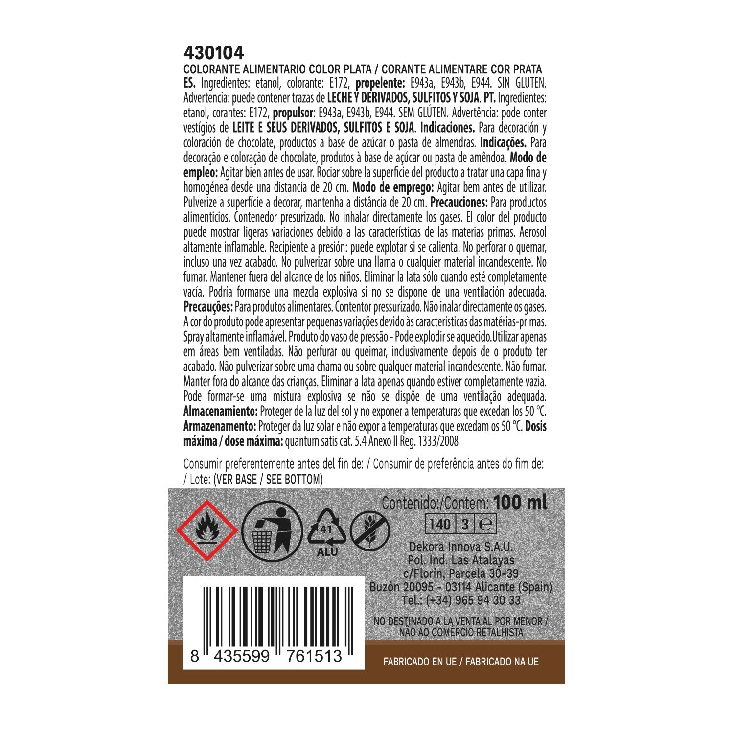 SPRAY ARGENT EFFET PERLE 100ML