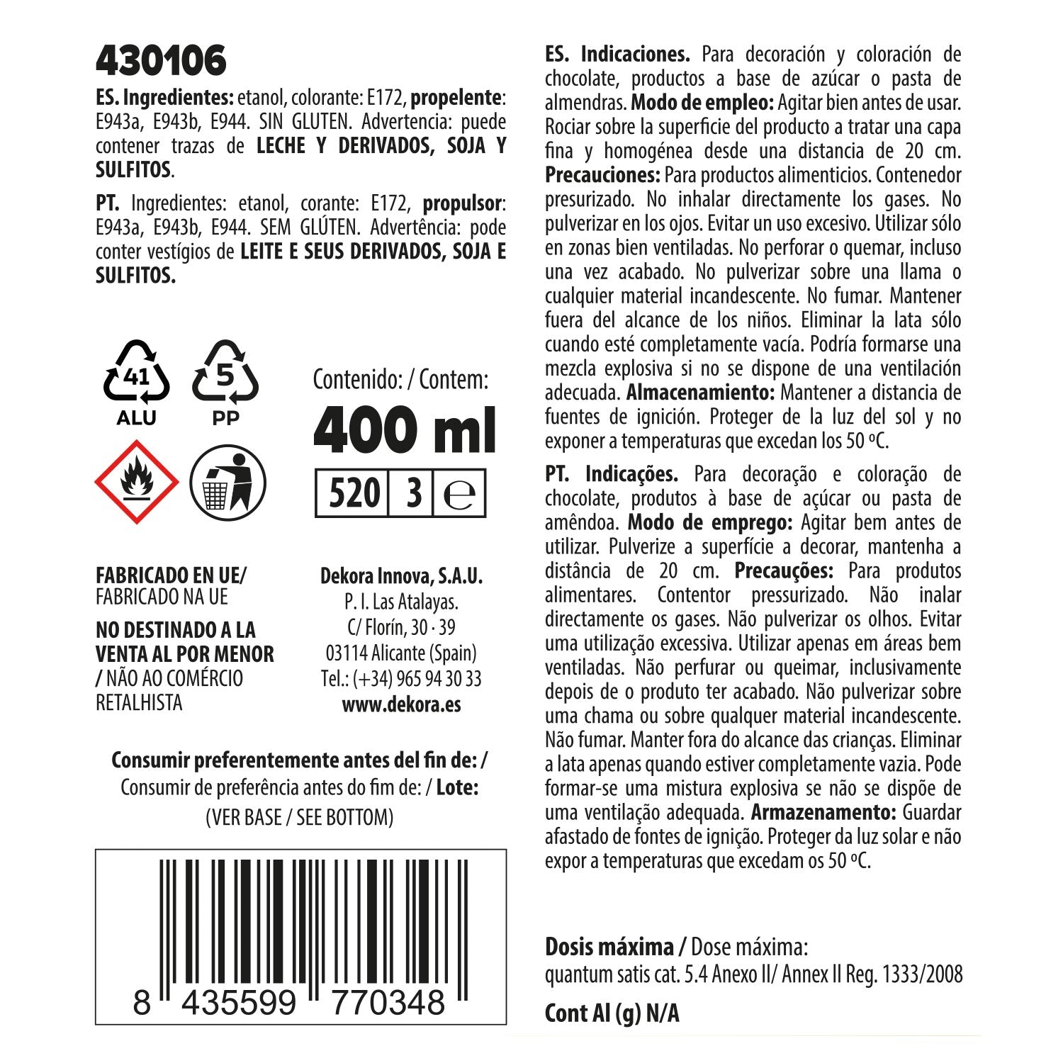 SPRAY ORO EFECTO PERLADO 400ML