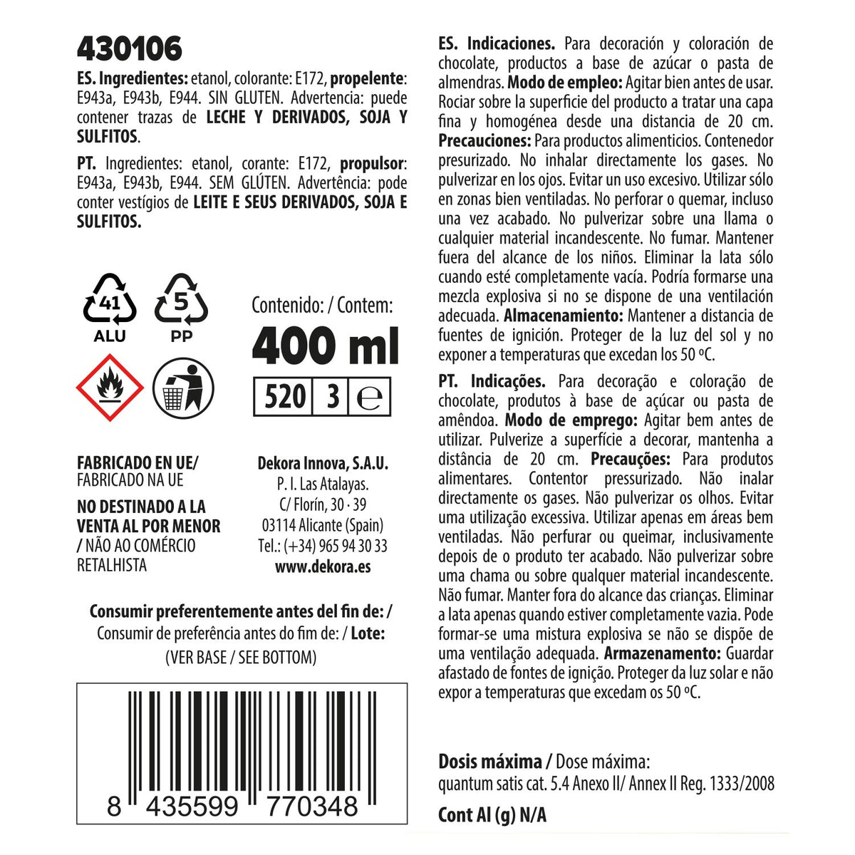 SPRAY ORO EFECTO PERLADO 400ML