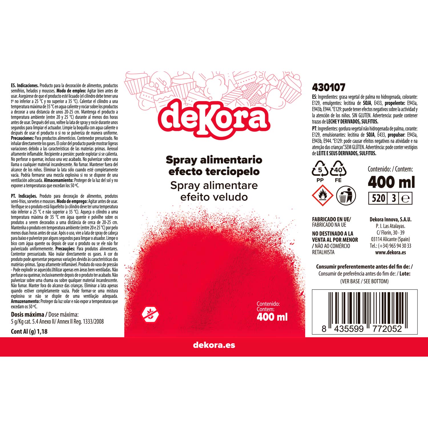 NOUVEAU SPRAY VELOURS ROUGE 400 ML