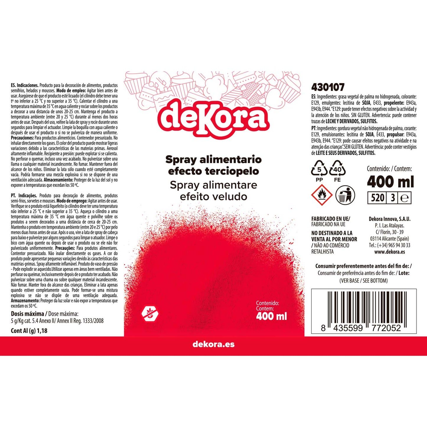 NOUVEAU SPRAY VELOURS ROUGE 400 ML