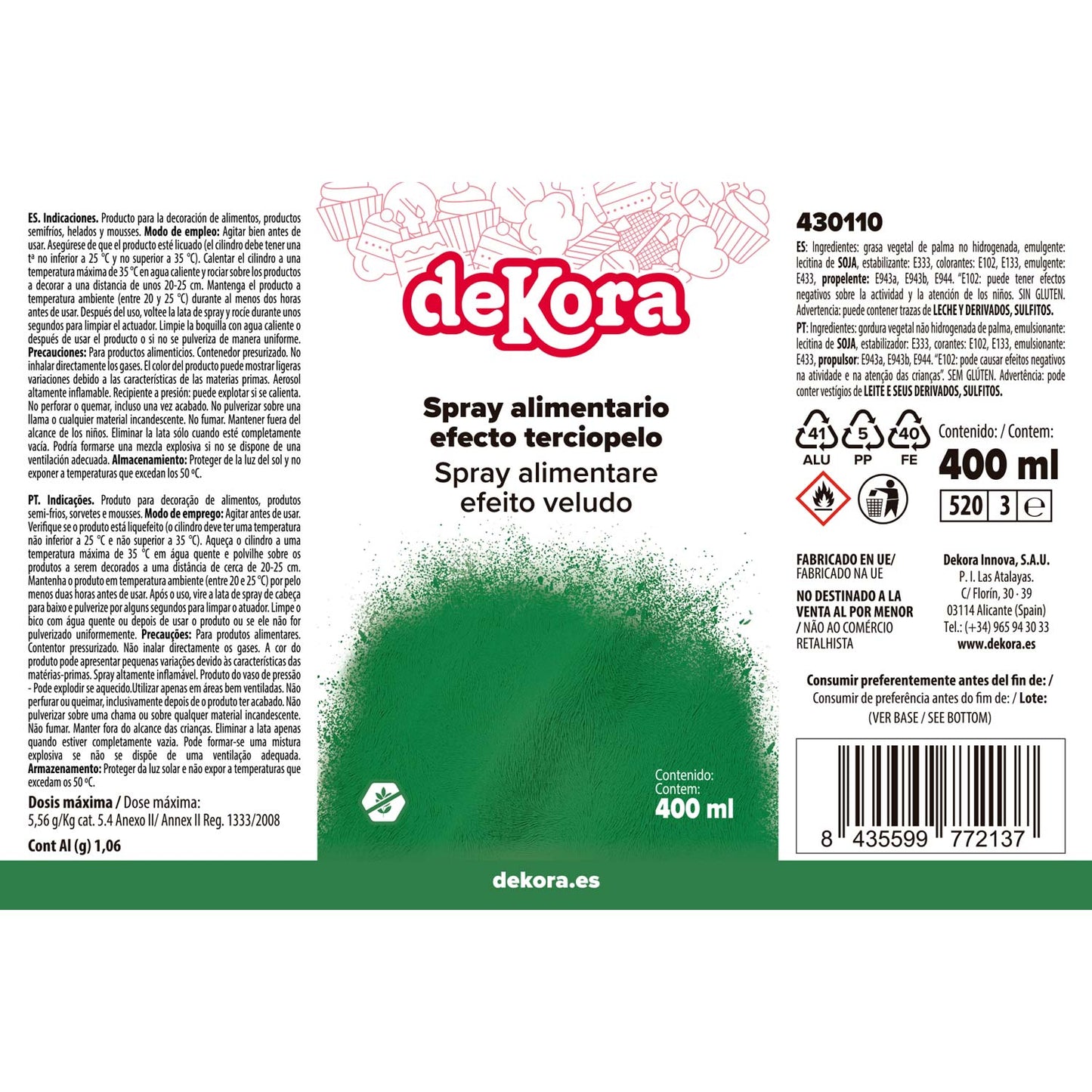 NUOVO SPRAY EFEETTO VELLUTO  VERDE 400ML
