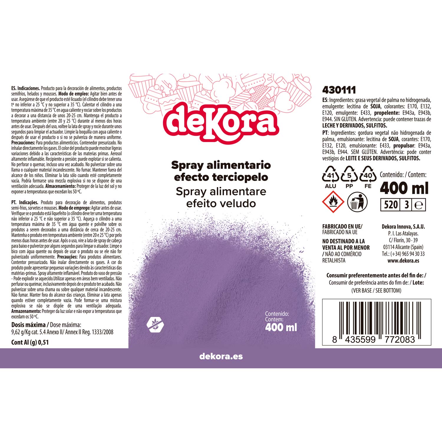 NOVO SPRAY EFEITO DE VELUDO VIOLETA 400ML