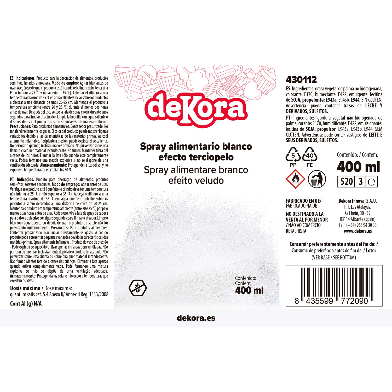 SPRAY BLANCO ATERCIOPELADO 400ML