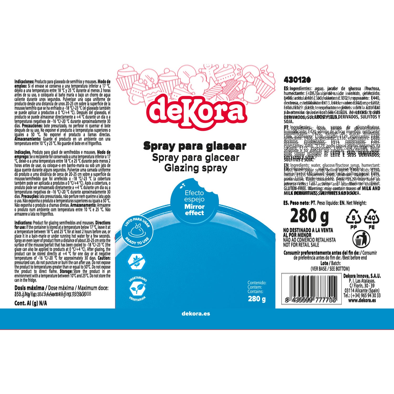SPRAY DE GLACÊ AZUL 280G