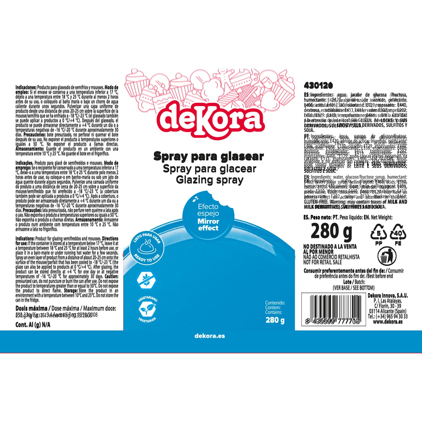 SPRAY DE GLACÊ AZUL 280G