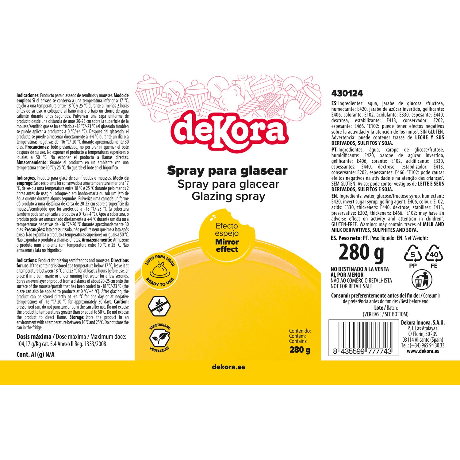 SPRAY GLASSA GIALLA 280G