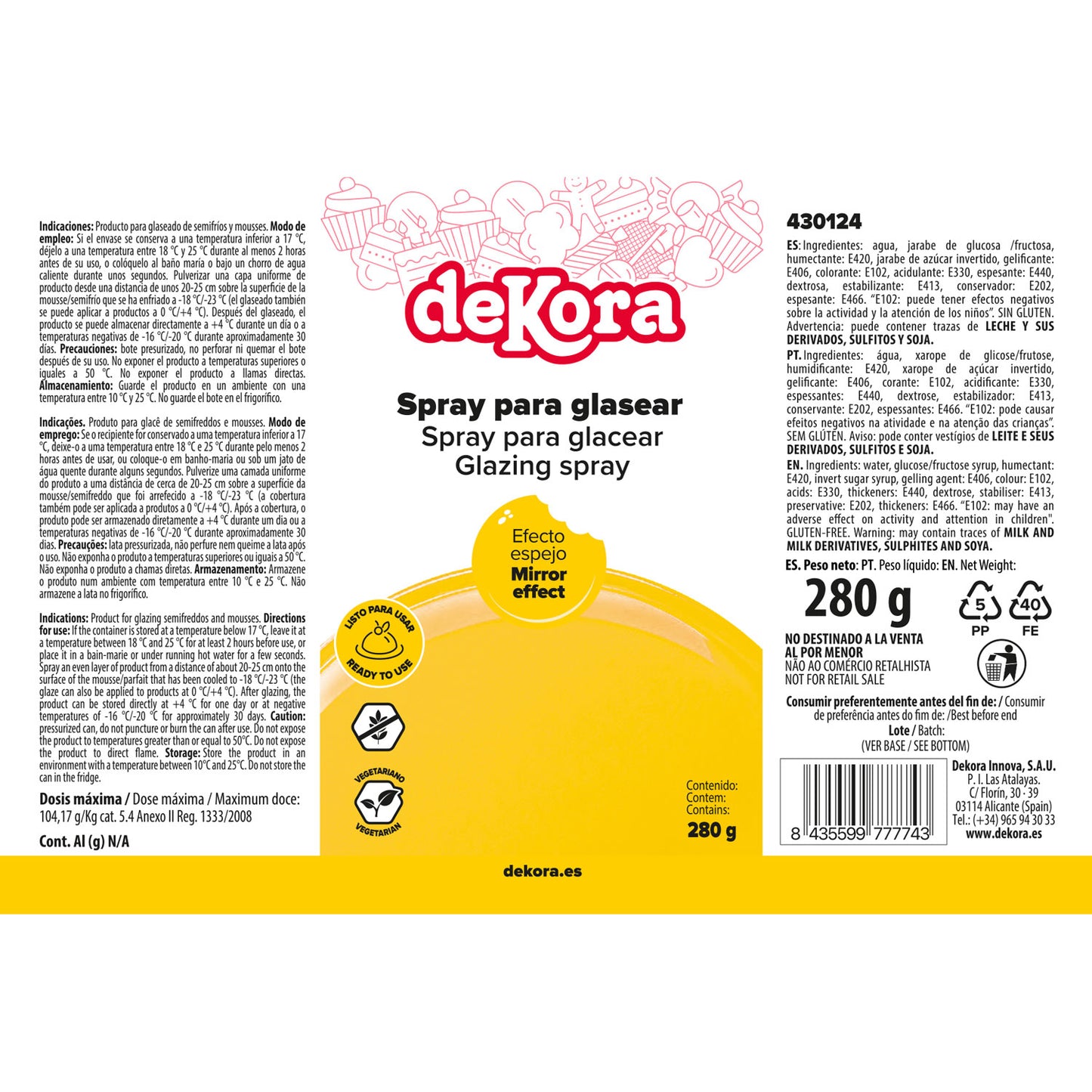 SPRAY GLASSA GIALLA 280G