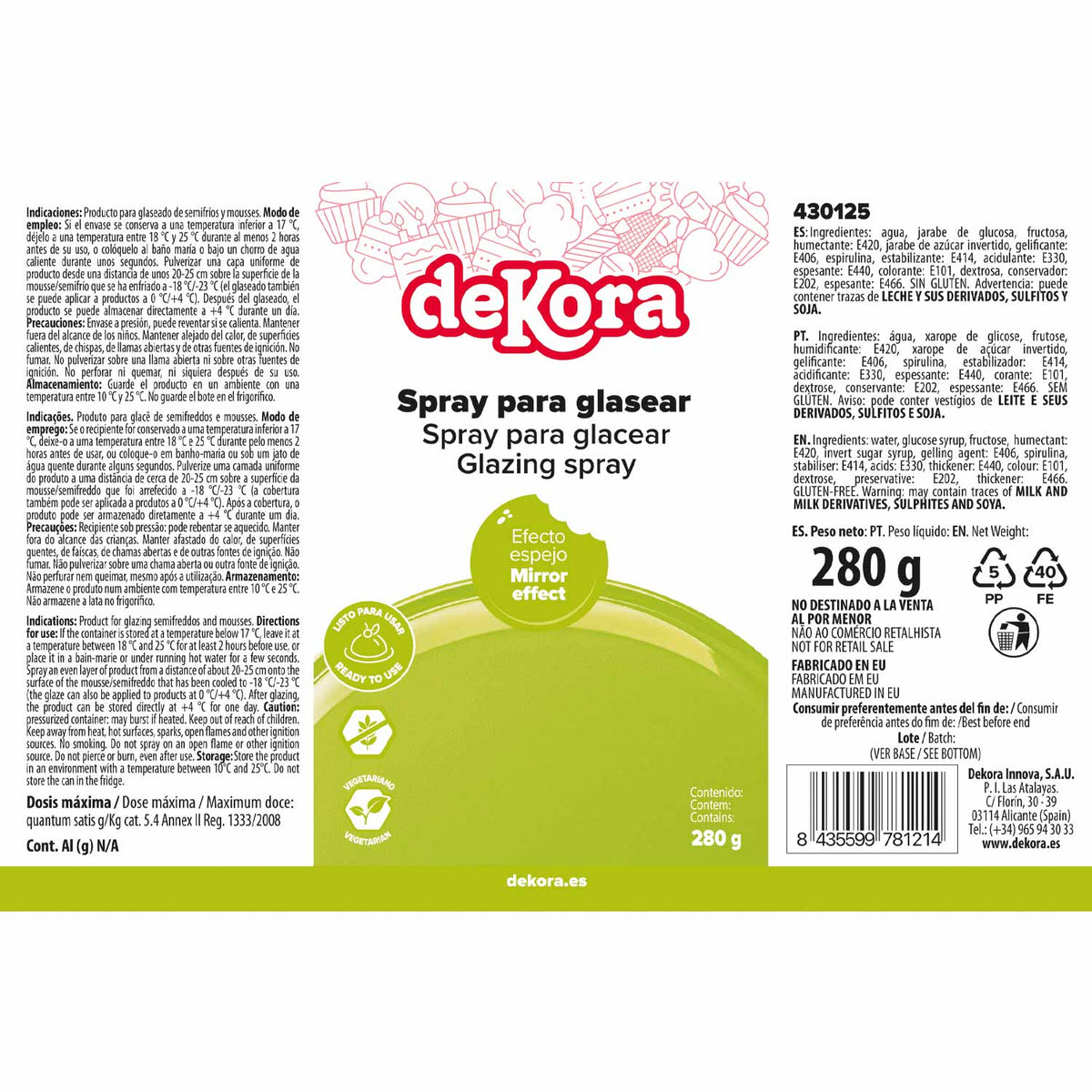 PISTACHIO GREEN SPRAY GLAZE AZF 280G