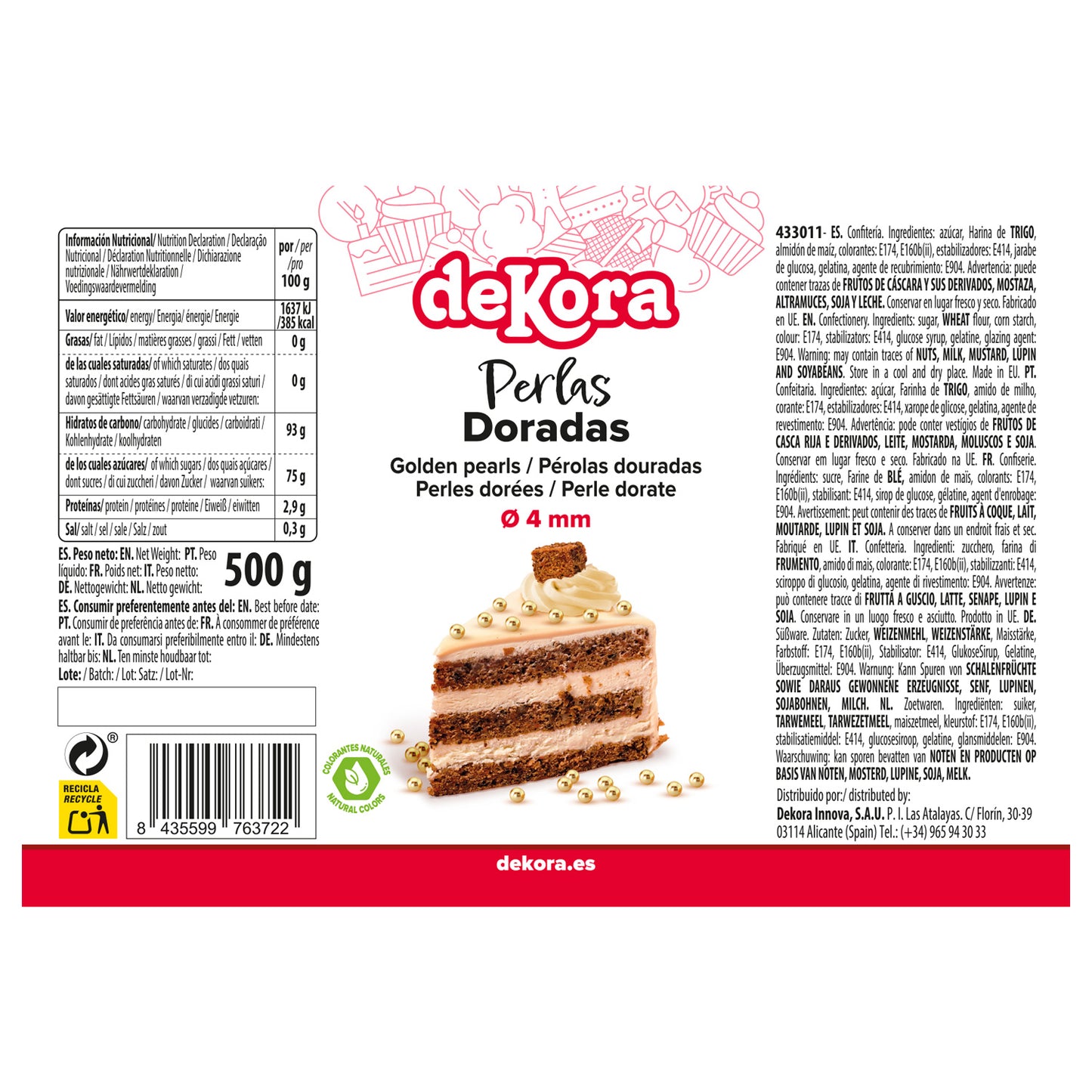 PÉROLAS DE AÇÚCAR OURO VELHO Ø 0.4CM 500GR