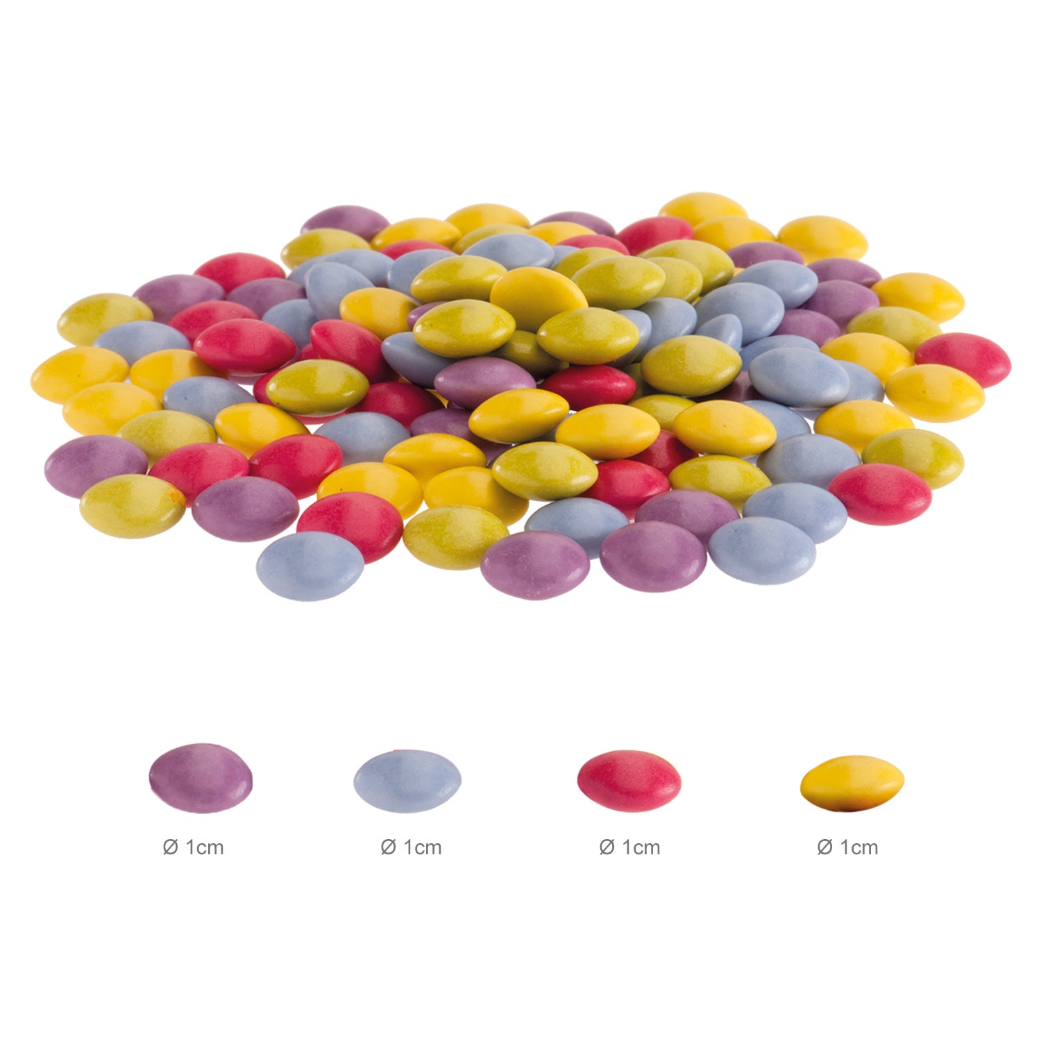 MINI GRAGEAS CHOCOLATE REDONDAS MULTICOLOR Ø 1CM BOLSA 1KG