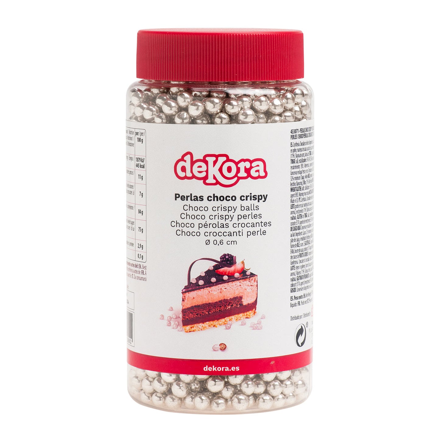 MINI PÉROLAS CHOCOLATE CRISPY PRATA Ø 0.5-0.6CM 350GR 350GR