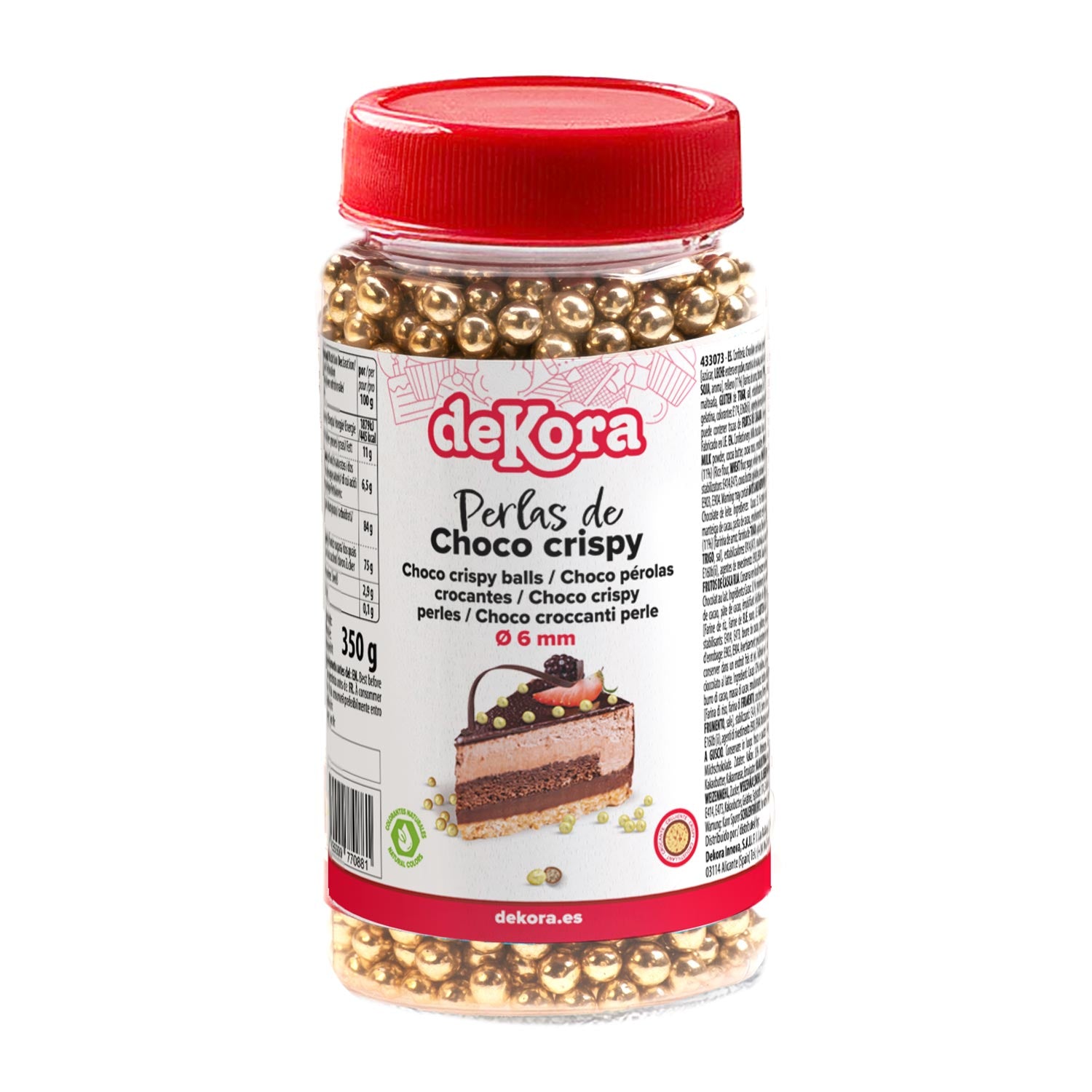 MINI PERLAS CHOCOLATE CRISPY ORO Ø 0.6CM 350GR