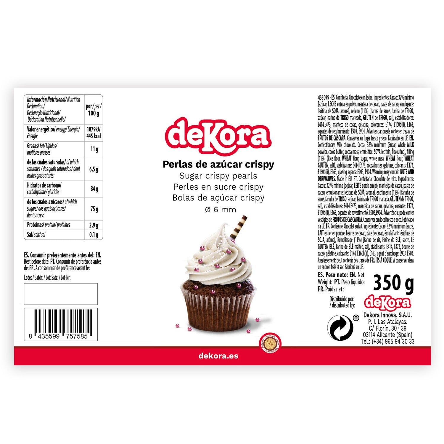 MINI PERLAS CHOCOLATE CRISPY ROSA VIEJO Ø 0.6CM 350GR