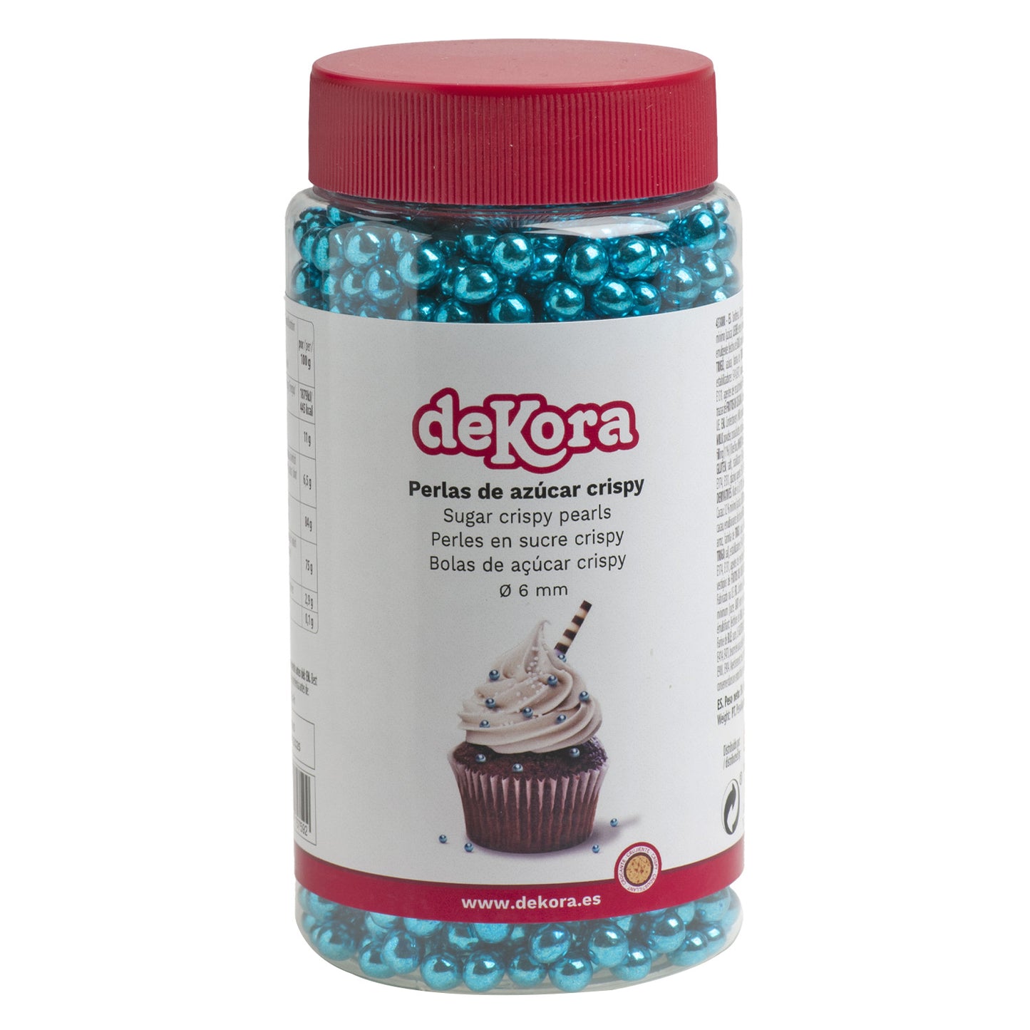 CHOCOLATE CRISPY MINI PEARLS BLUE Ø 0.6CM 350GR