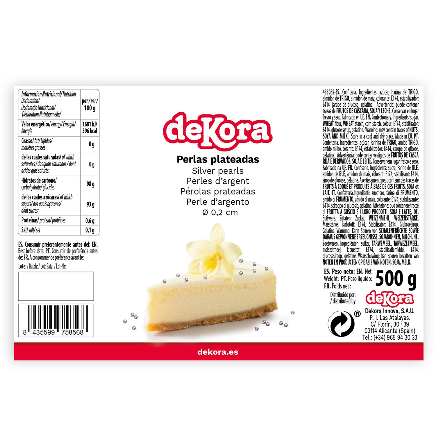 PERLAS AZÚCAR PLATA Ø 0.2CM 500GR