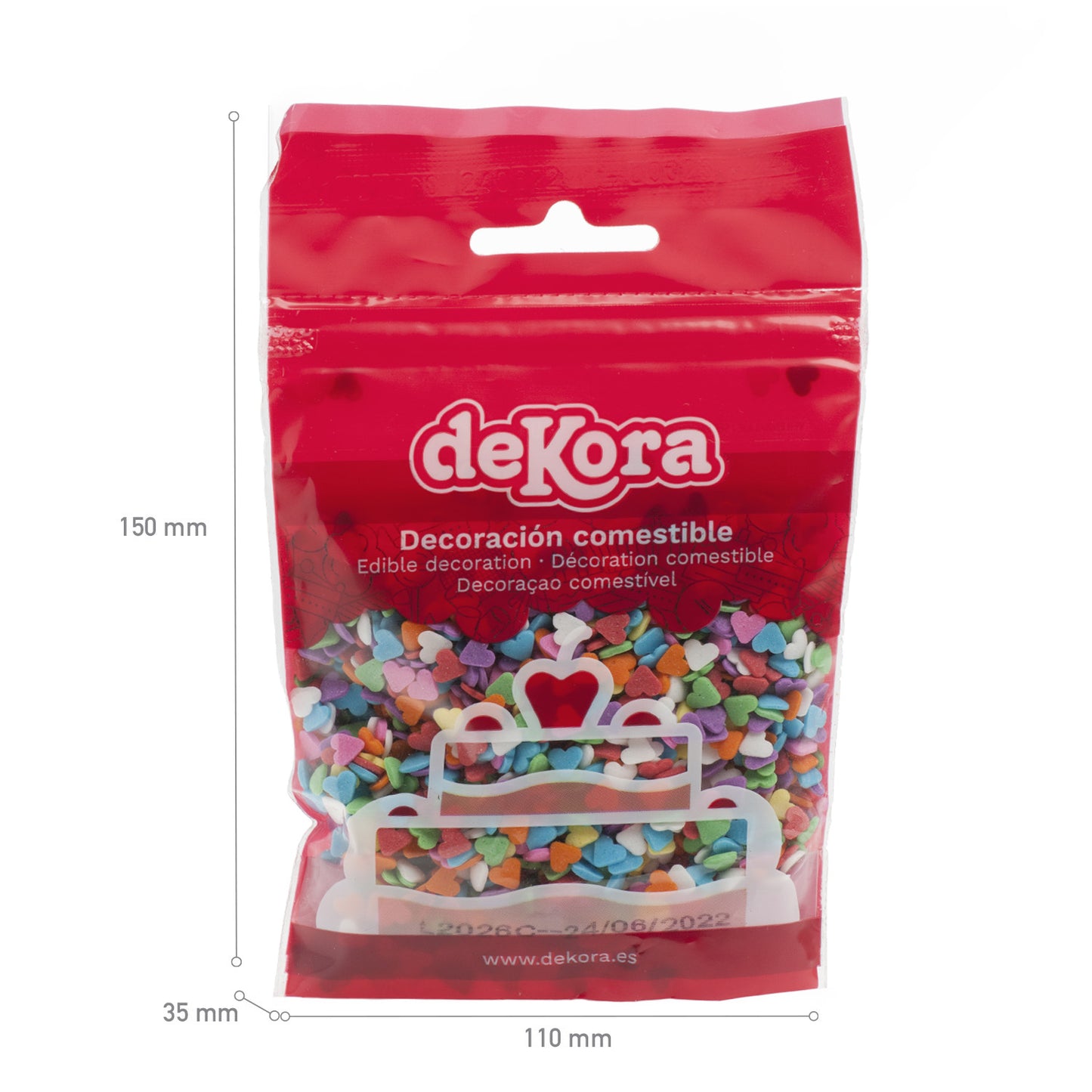 8 BLISTERS CONFETTI AZÚCAR CORAZONES 100 gr