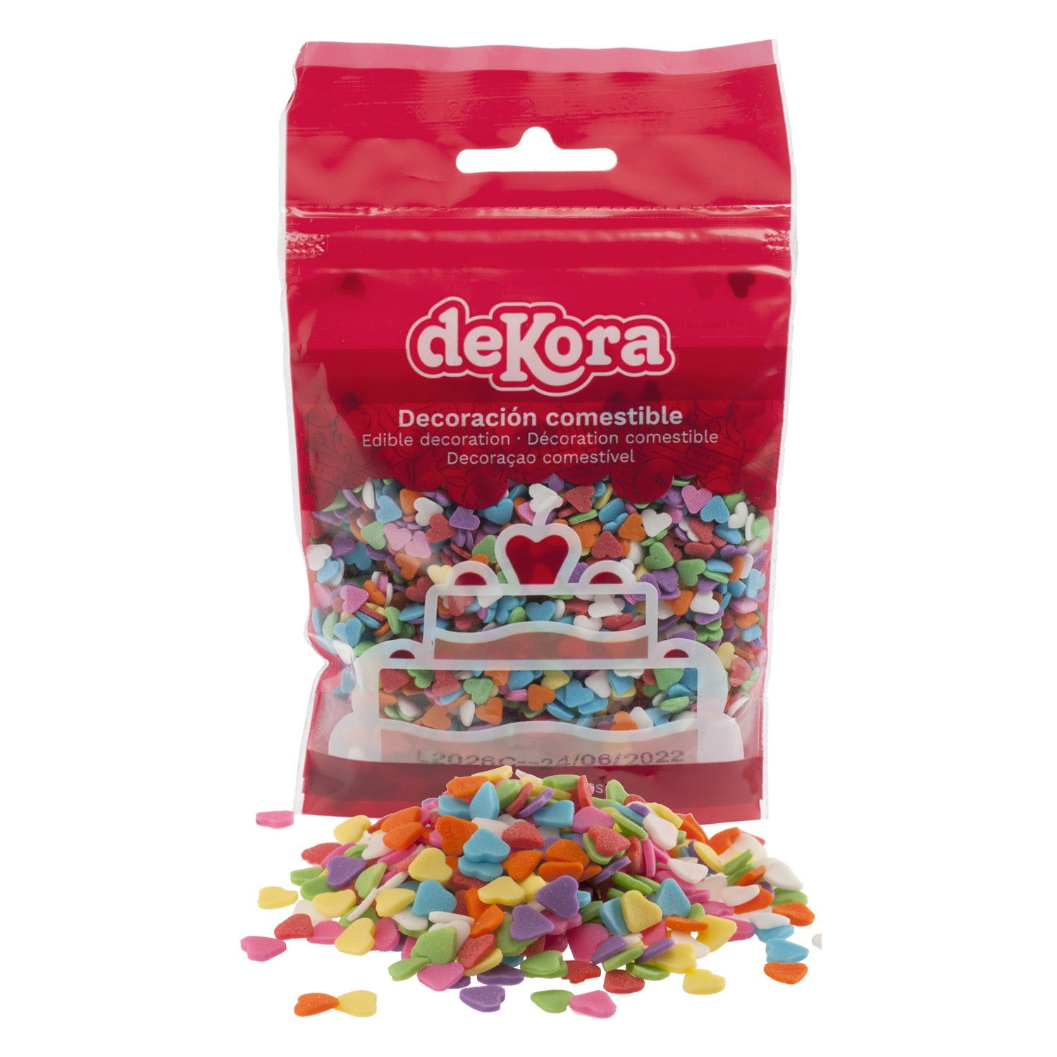 8 BLISTERS CONFETTI AZÚCAR CORAZONES 100 gr
