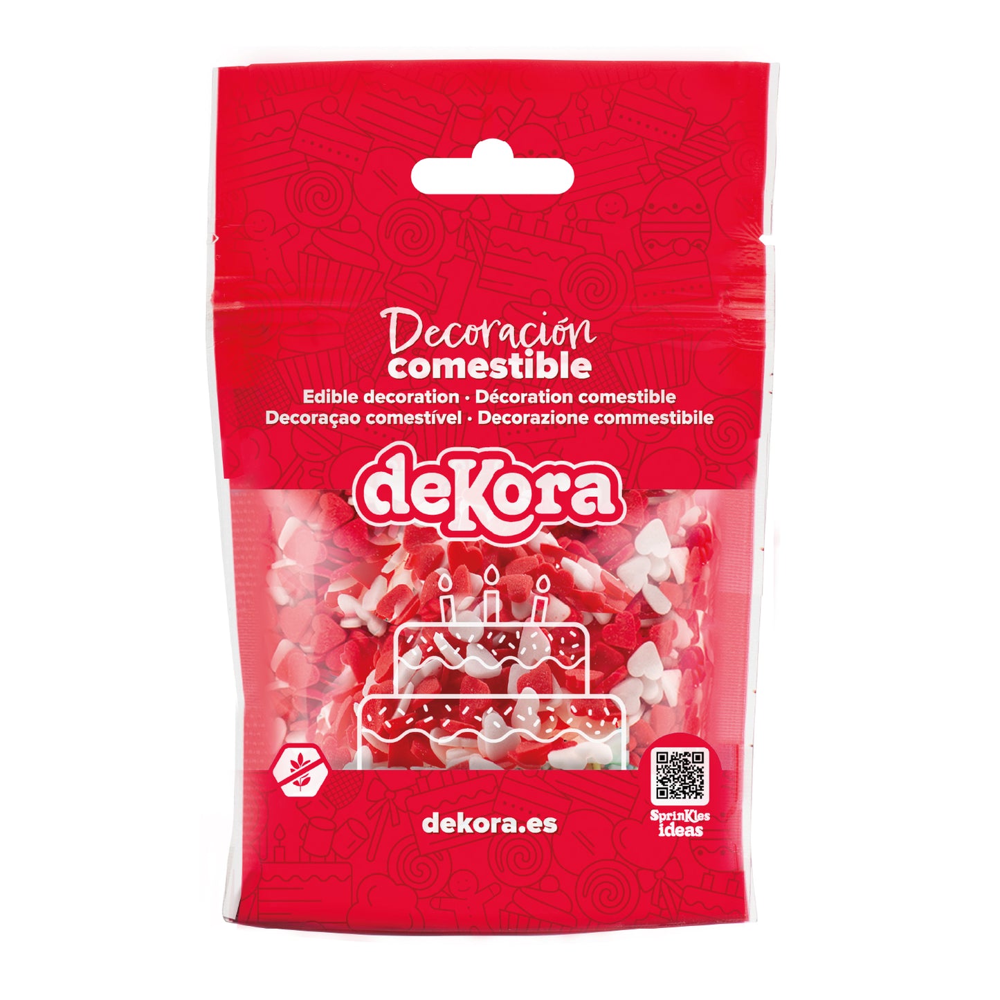 SPRINKLE MIX CORAÇÕES VERMELHOS E BRANCOS 100G