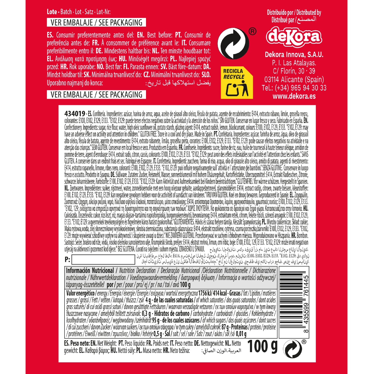 SPRINKLE MIX DE PAILLETTES DE NOËL ROUGE ET VERT 100G