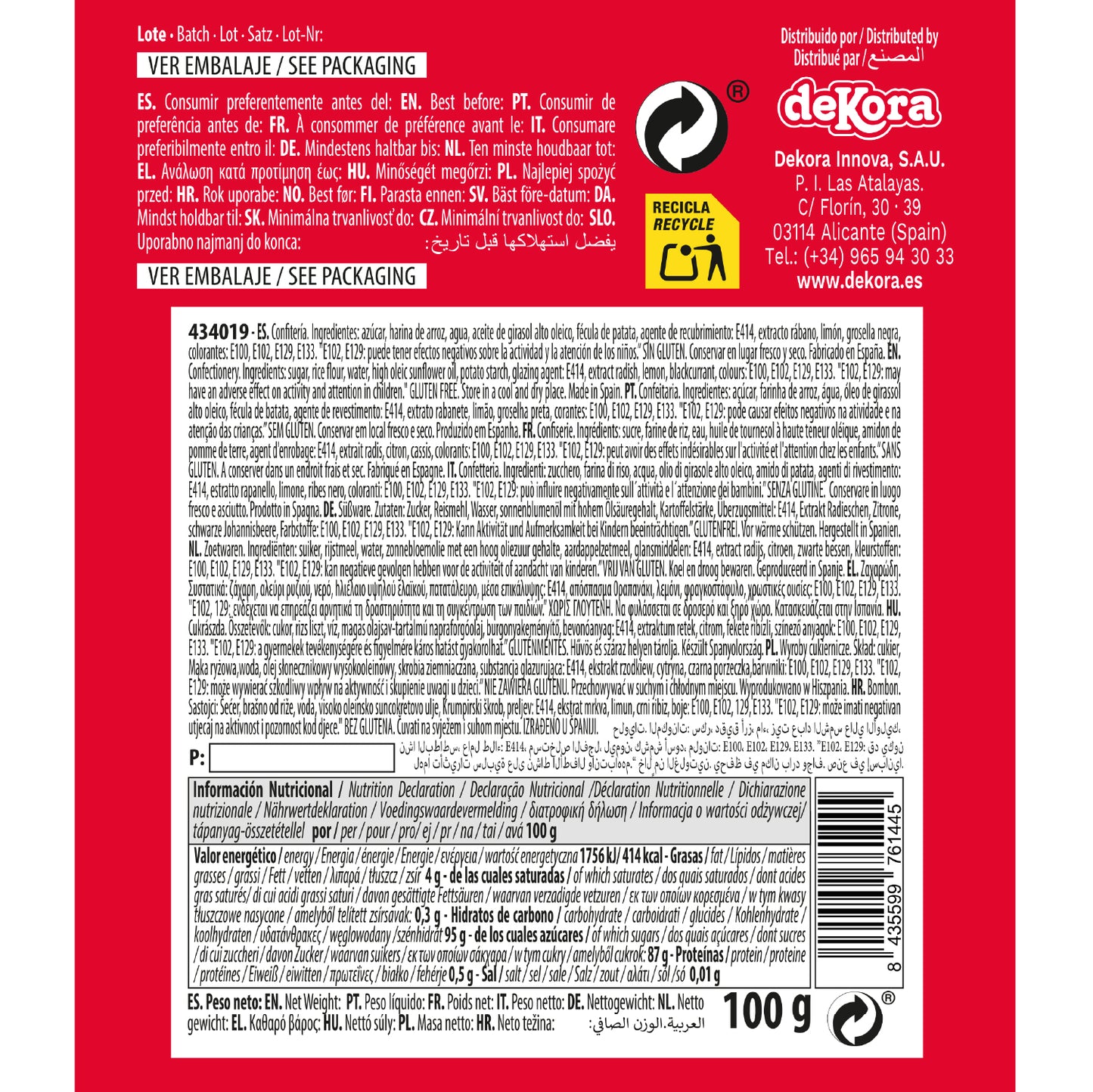 SPRINKLE MIX DE PAILLETTES DE NOËL ROUGE ET VERT 100G