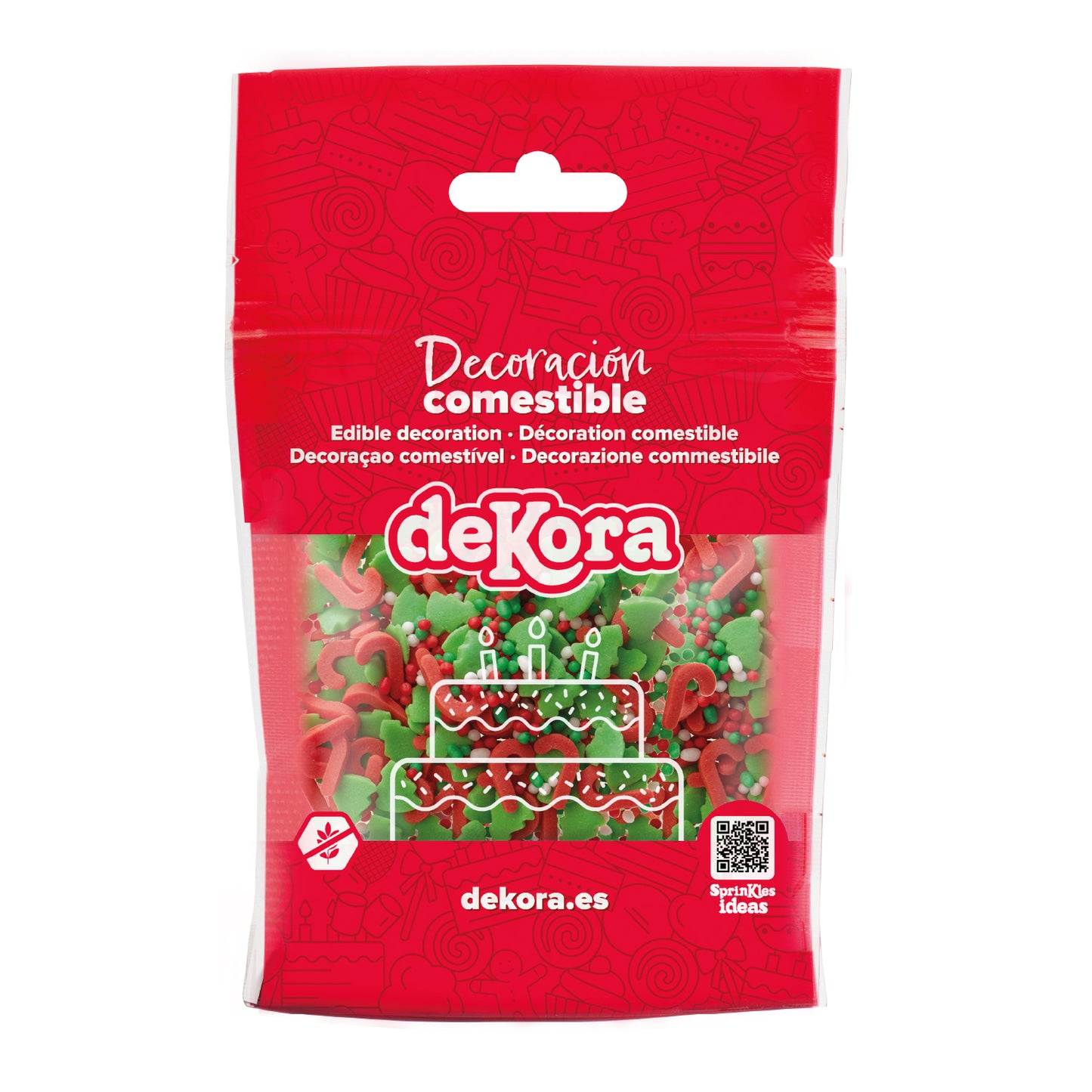 SPRINKLE MIX DE PAILLETTES DE NOËL ROUGE ET VERT 100G