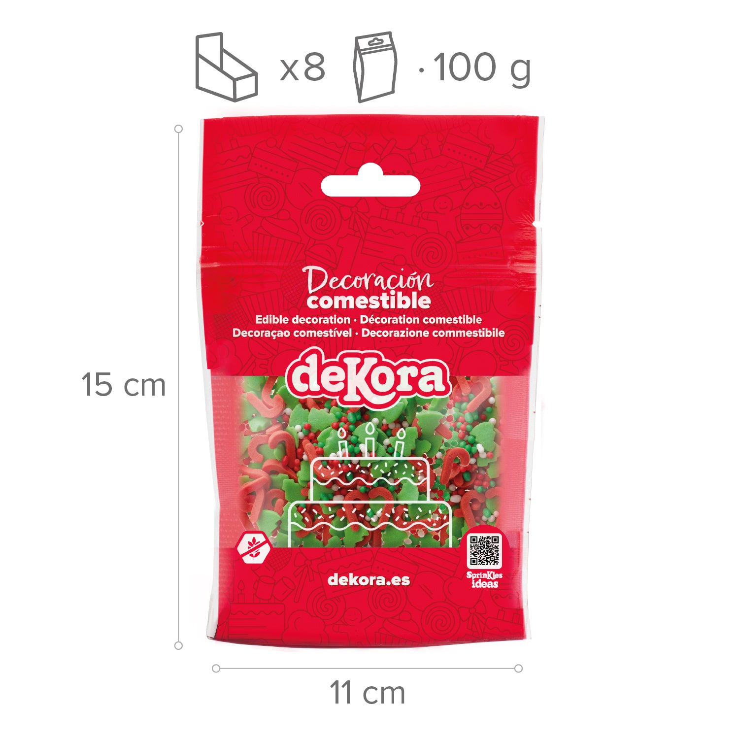 SPRINKLE MIX DE PAILLETTES DE NOËL ROUGE ET VERT 100G