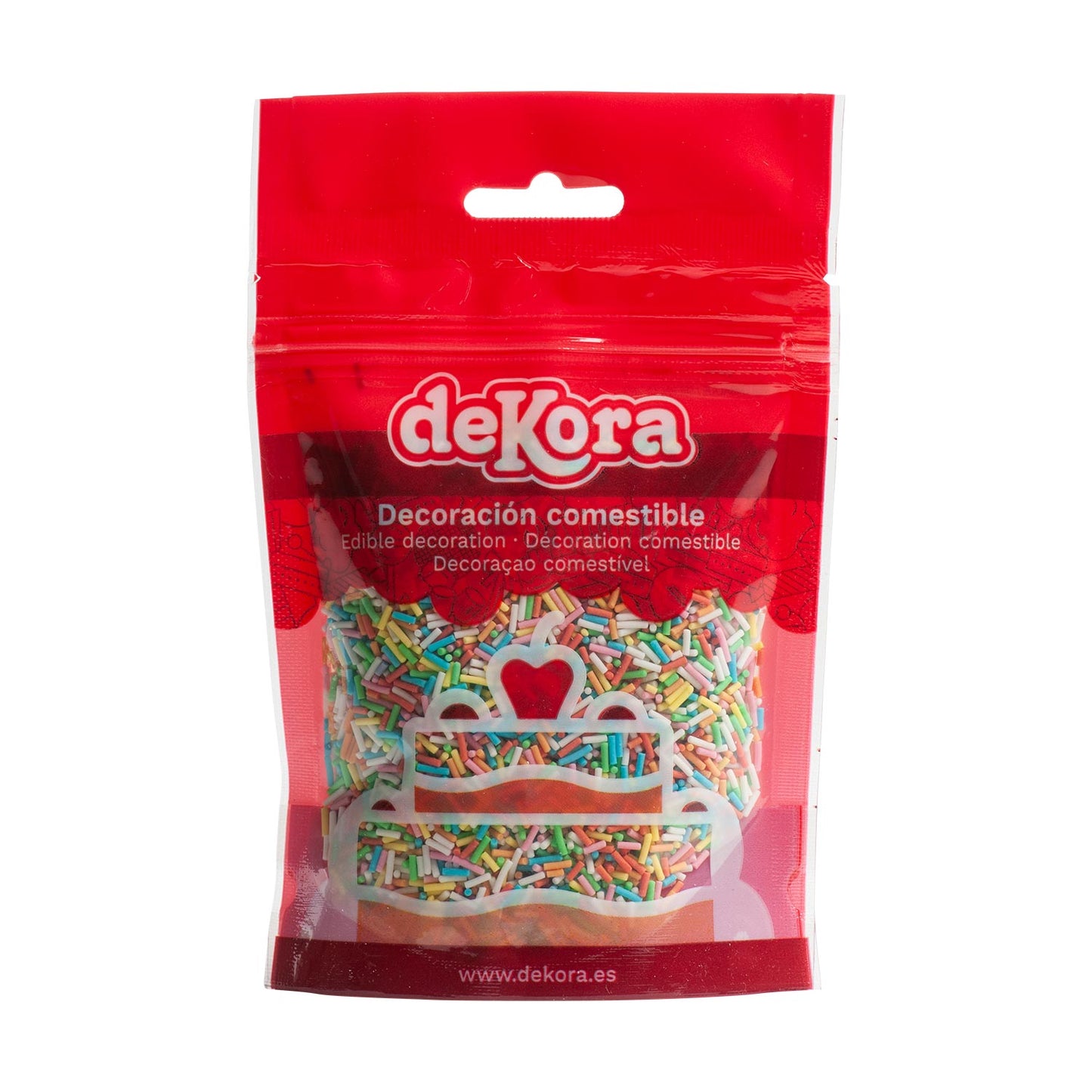 CONFETTI VERMICELLES SUCRE COULEURS ASSORTIES 100 GR
